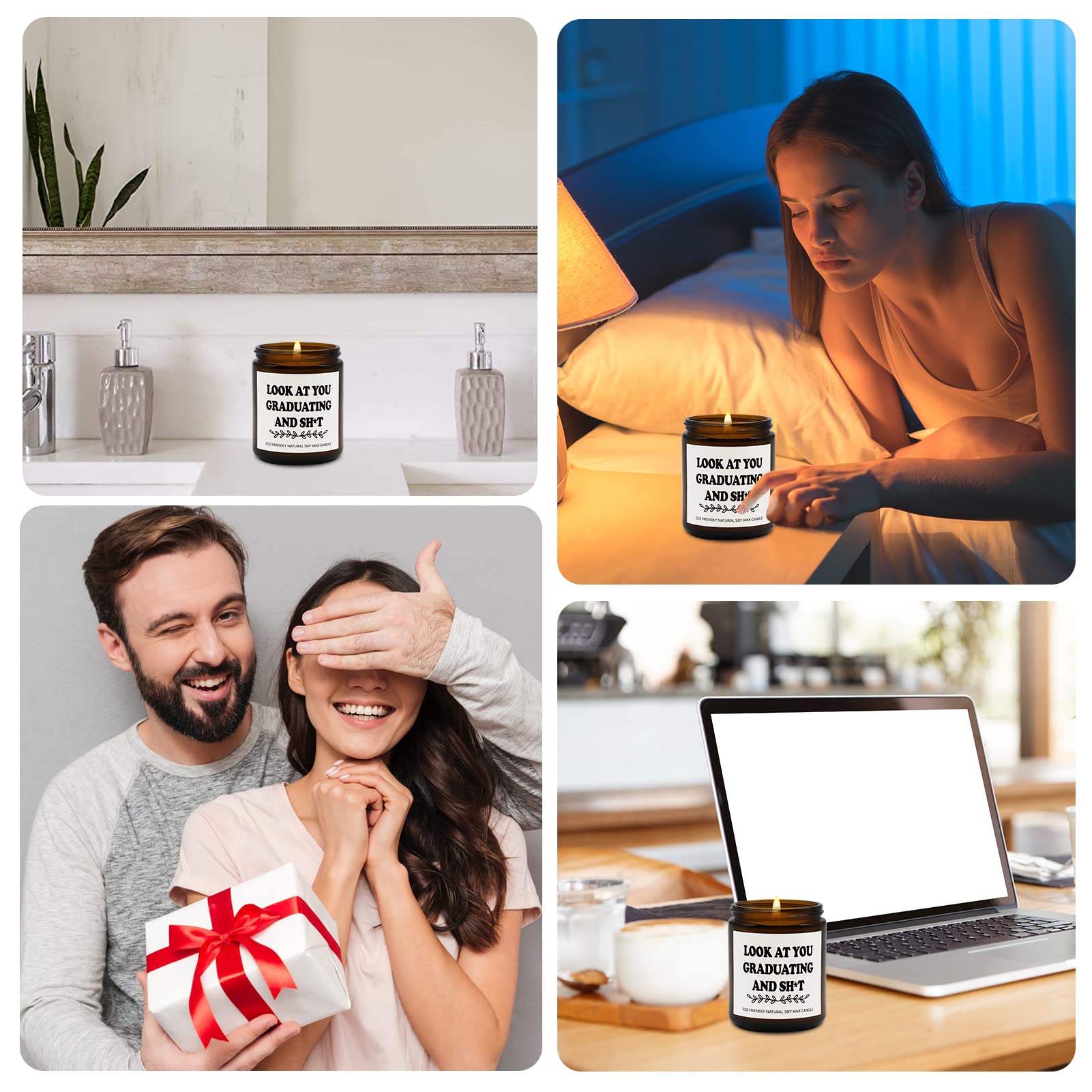 Joyseller Funny Graduation Gift for Her/Him, Look at You Graduation Candles for Party Decorations - AB Mystery