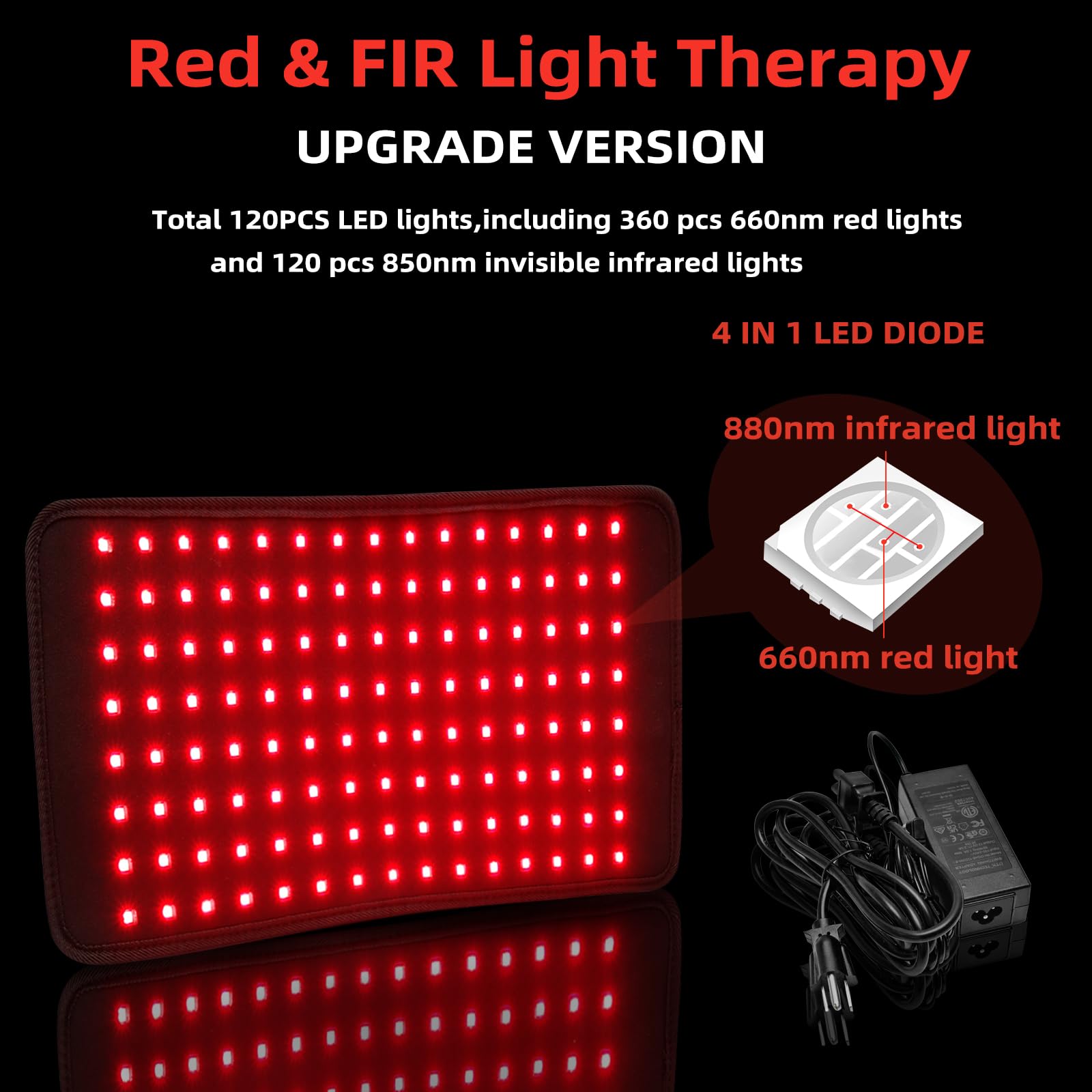 UTK Red Light Therapy Pad for Body Pain Relief, LED 660＆850nm Wearable Wrap Deep Therapy - AB Mystery