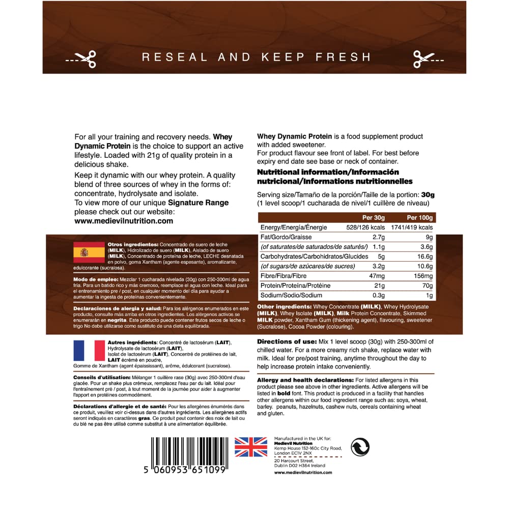 Medi-Evil Nutrition Whey Dynamic Protein, Triple Chocolate Flavour, 600g, 20 Servings Medi-Evil