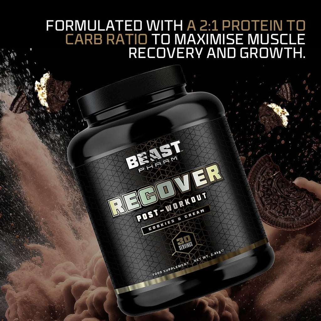 Beast Pharm | Recover Whey Protein Powder | 2.4kg/30 Servings | Cookies & Cream Beast Pharm