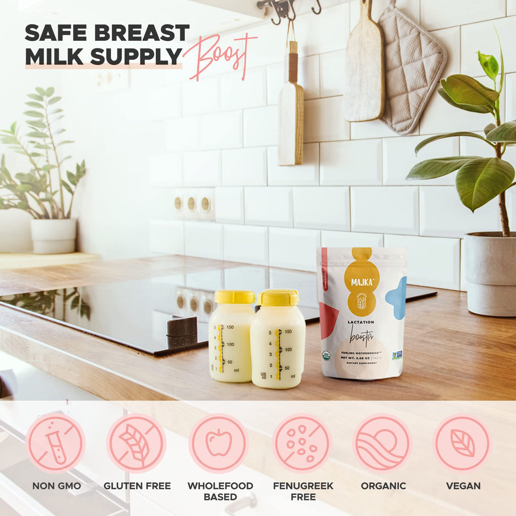 MAJKA Organic Lactation Booster Powder for Nursing Moms, Breastfeeding Safe Supplement MAJKA