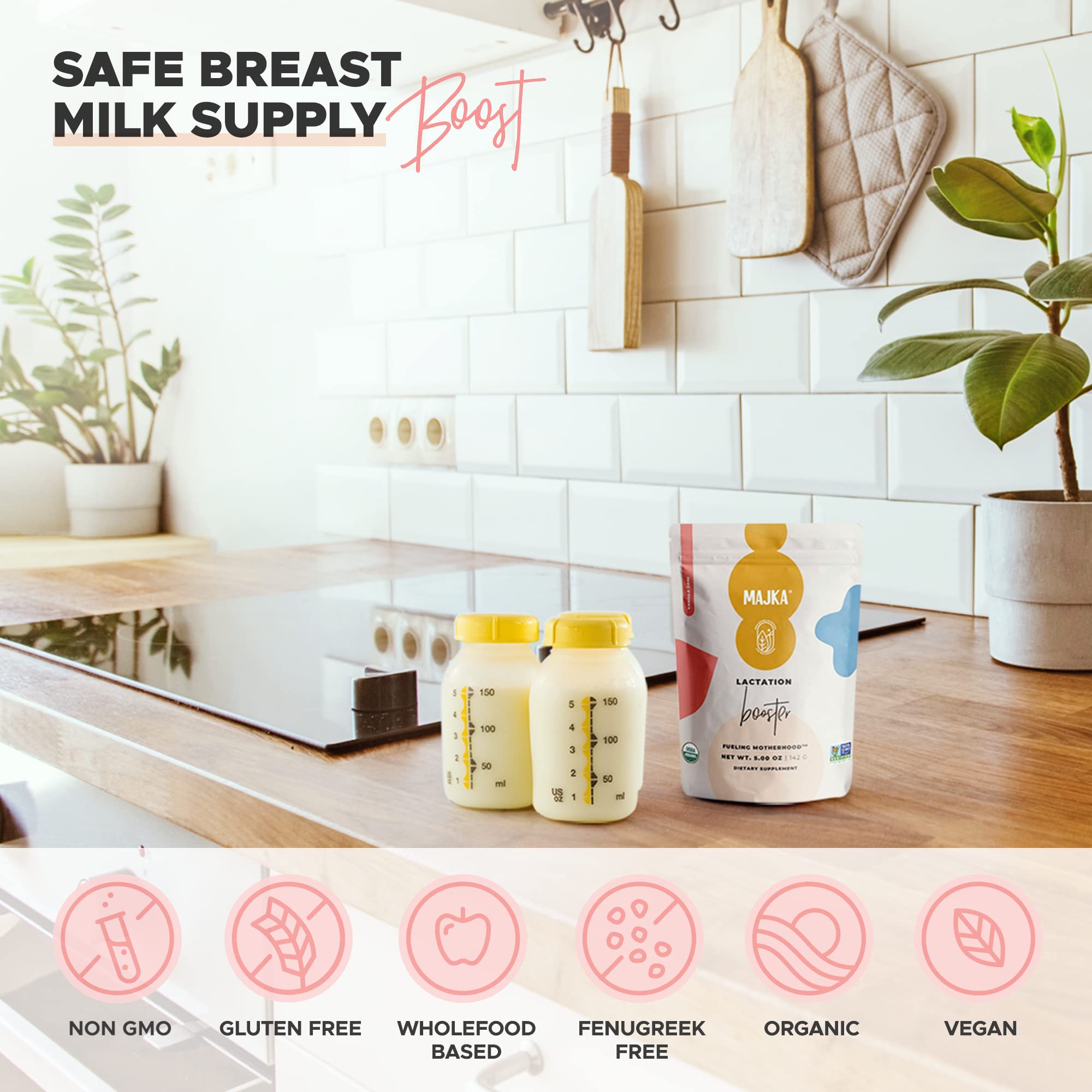 MAJKA Organic Lactation Booster Powder for Nursing Moms, Breastfeeding Safe Supplement MAJKA