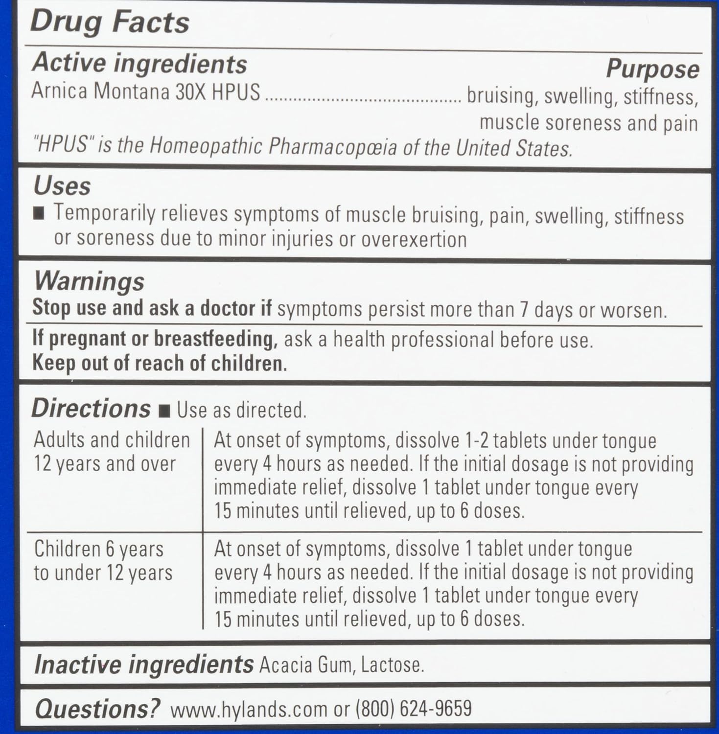 Hyland's Naturals Arnica Montana 30x Tablets, Natural Relief of Bruises, Swelling & Muscle Soreness - AB Mystery