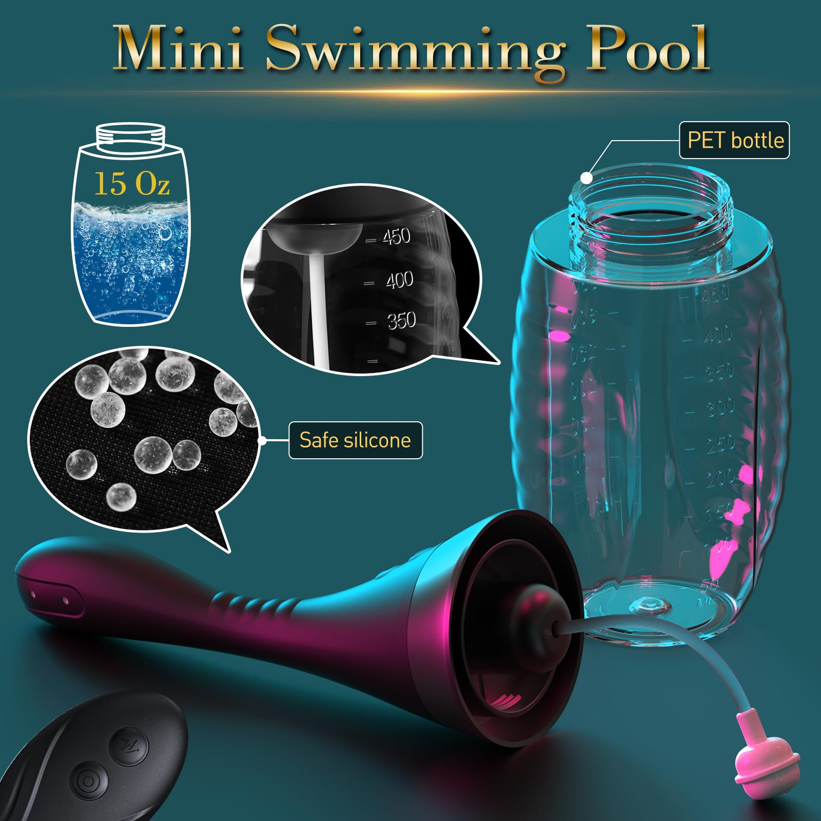 15oz Electric Enema Bulb -Remote Anal Douche, 3 Enema Speeds,Bendable Enema Douche - AB Mystery