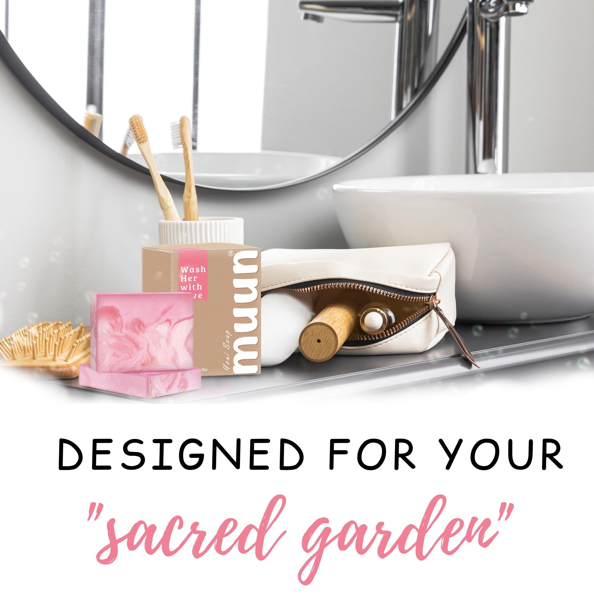 Muun Yoni Soap Bar - Pack 3 Ph Balance Probiotics & Natural Ingredients - Gentle Cleansing Formula - AB Mystery