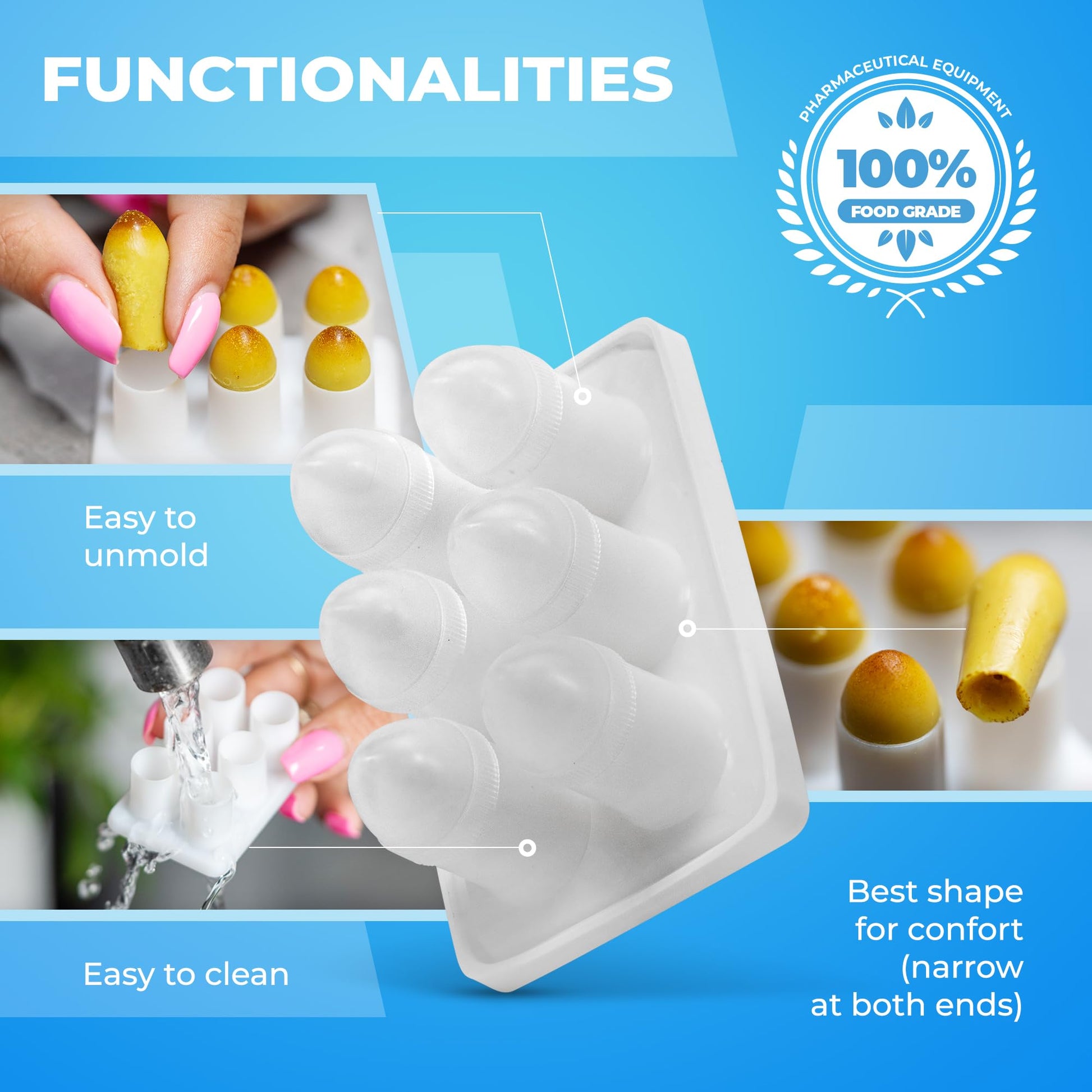 Suppository Molds Kit - Made in France, 3 Sizes (1ml, 2ml, 3ml), Reusable Suppositories Mold - 4 Trays - AB Mystery