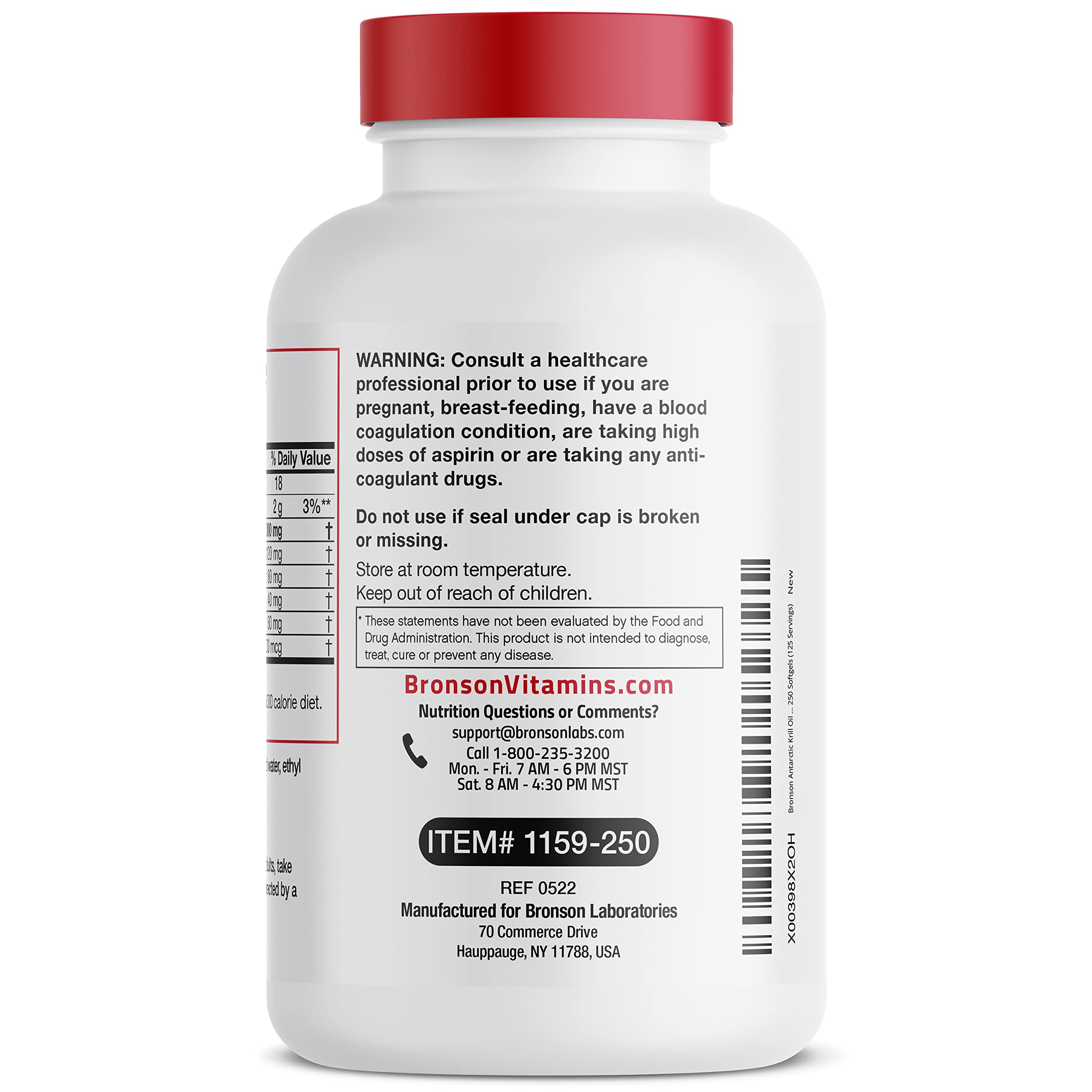 Bronson Antarctic Krill Oil 2000 mg with Omega-3s EPA, DHA, Astaxanthin and Phospholipi - AB Mystery