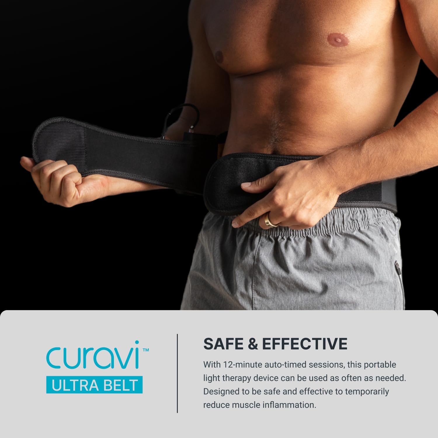 CURAVI Ultra™ Wearable Red Light Therapy Belt for Lower Back Pain Relief - 84 Diodes - Non-Invasive - AB Mystery