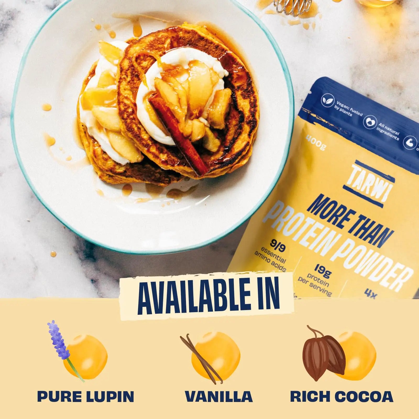 Tarwi Lupin 100% Natural No Bloating Vegan Protein Powder + High Fibre Gut Friendly Plant Based Protein Tarwi