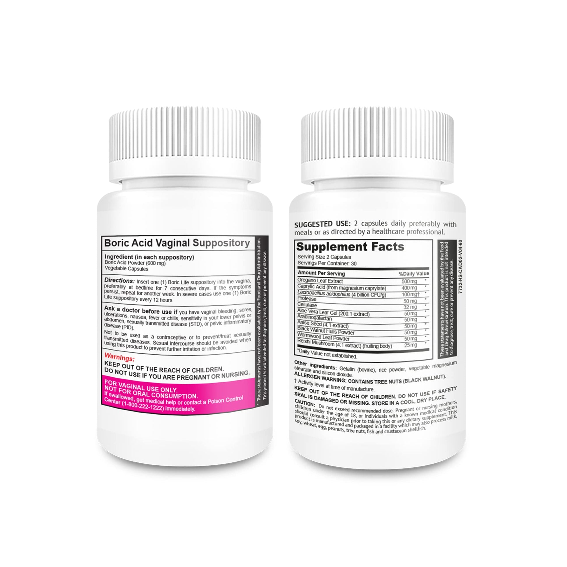 NutraBlast Boric Acid Vaginal Suppositories 600mg (30 Count) w/Feminine Balance Complex - AB Mystery