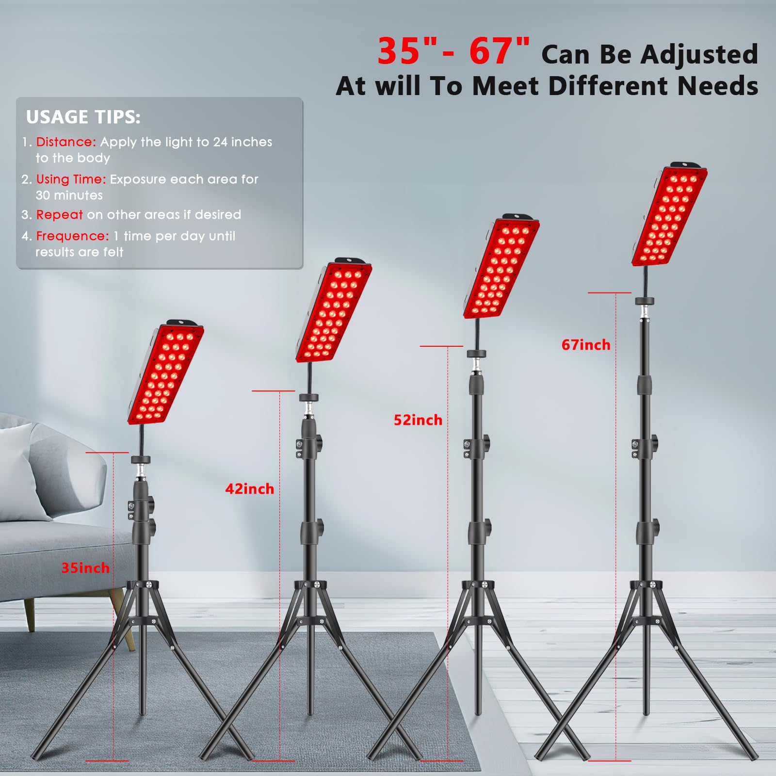 RUISQM Red Light Therapy Lamp, Infrared Light Therapy with Stand - 660nm Redlight & 850nm - AB Mystery