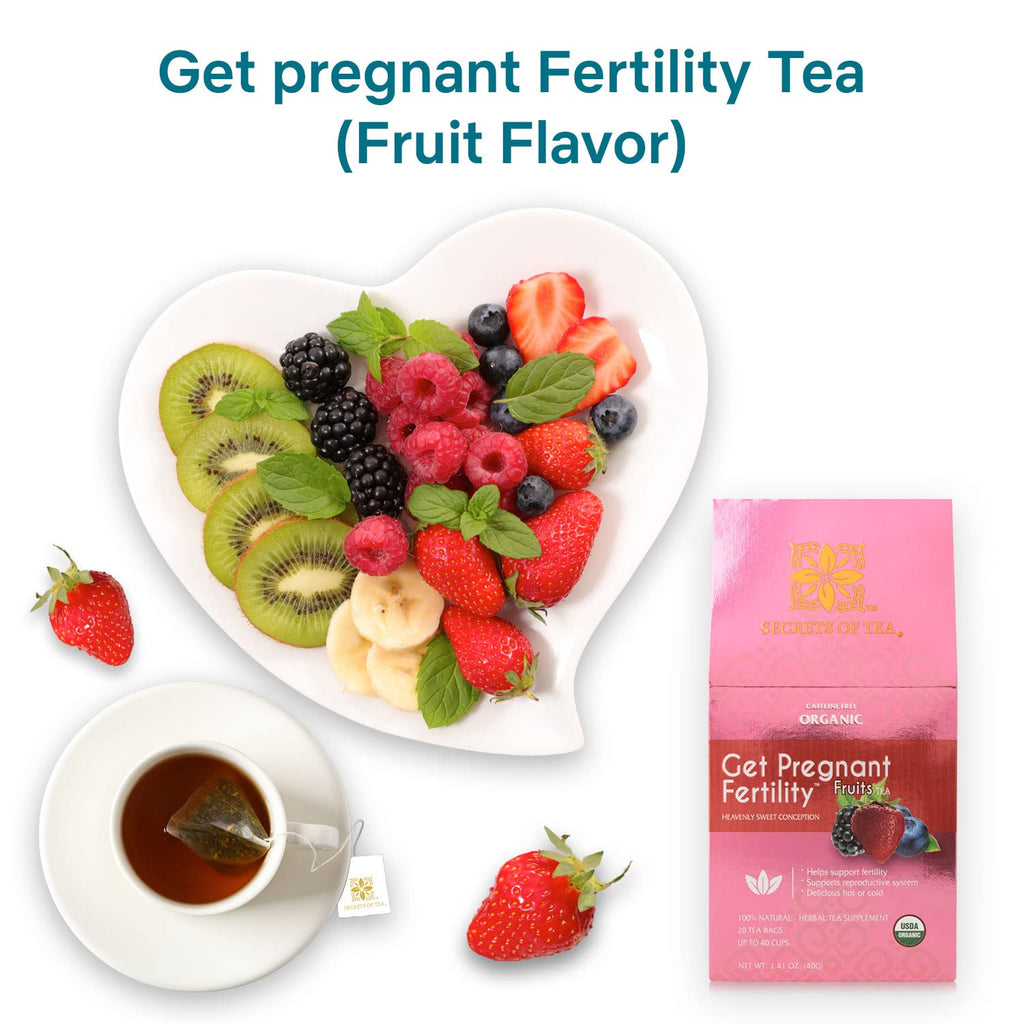 Secrets Of Tea Get Bundle of Fertility Tea Fruit Flavor and Prenatal Vitamin for Women with DHA Secrets Of Tea