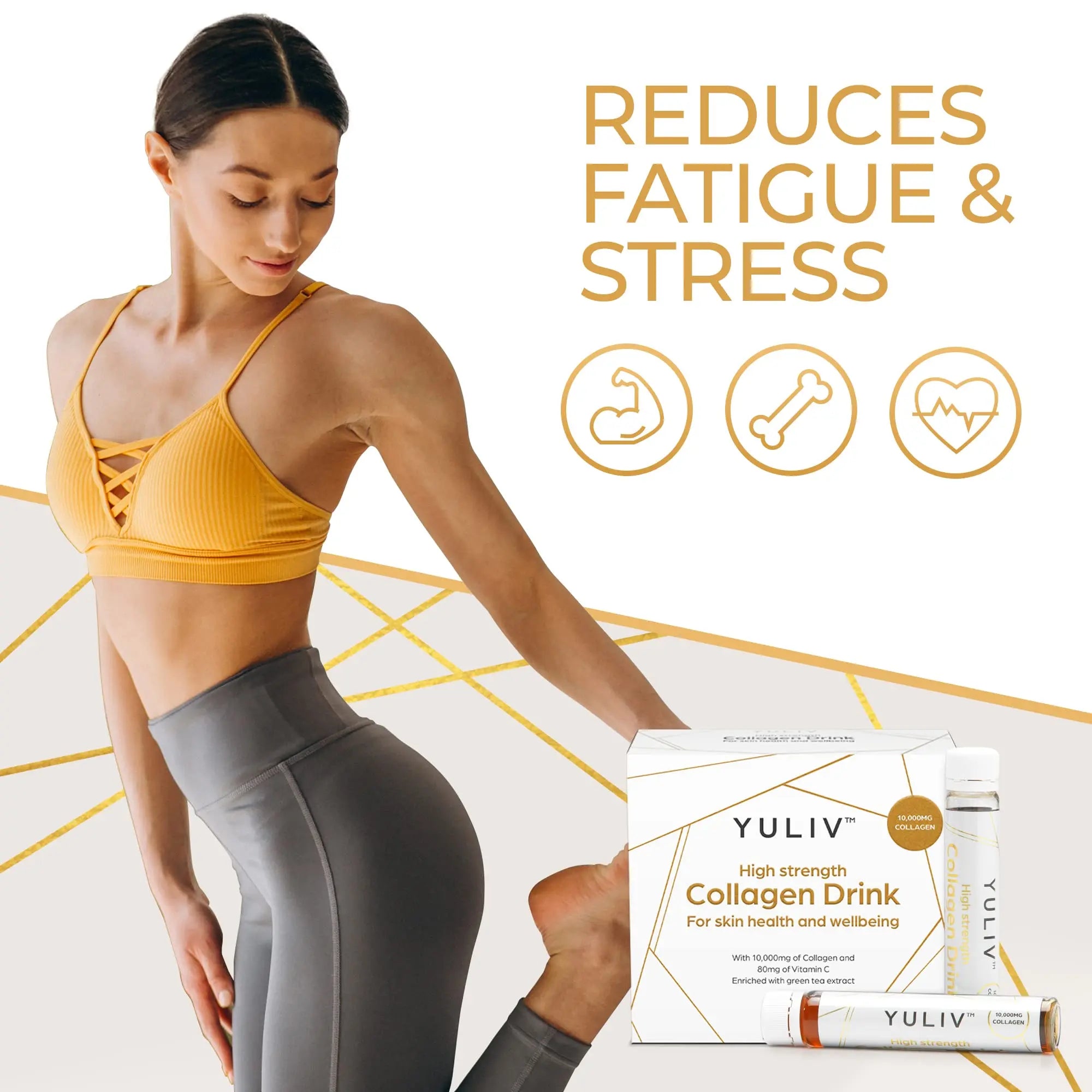 Yuliv High-Dosage Hydrolyzed Collagen Drink - Liquid Collagen Peptides (10000 mg) with Vitamin C for Hair, Skin, and Nails - AB Mystery