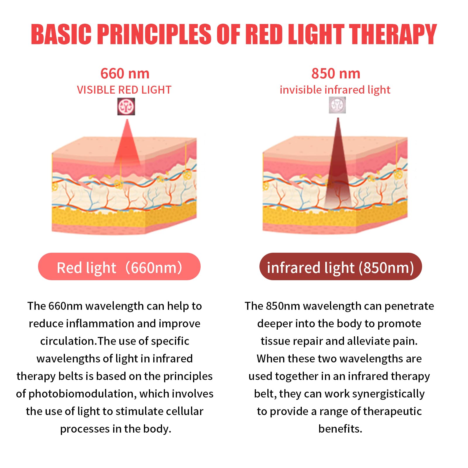 Red Light Infrared Therapy Belt: Pain Relief Device LED Red Light Therapy Lamp Near Body Large Pad Wrap - AB Mystery