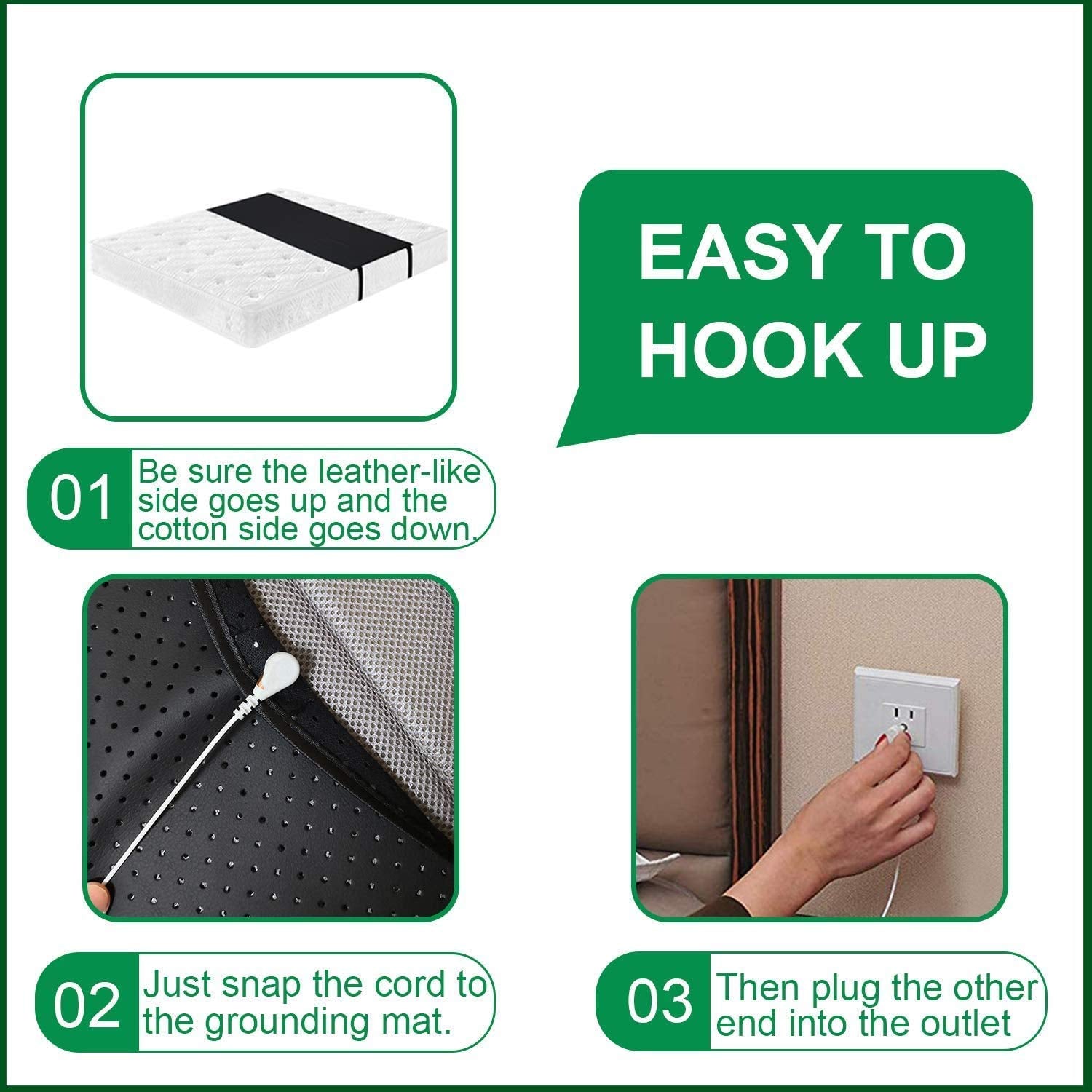 Grounding Mat, Grounding Mattress Cover Pad Grounding Mats Earth Connected Conductive Carbon - AB Mystery