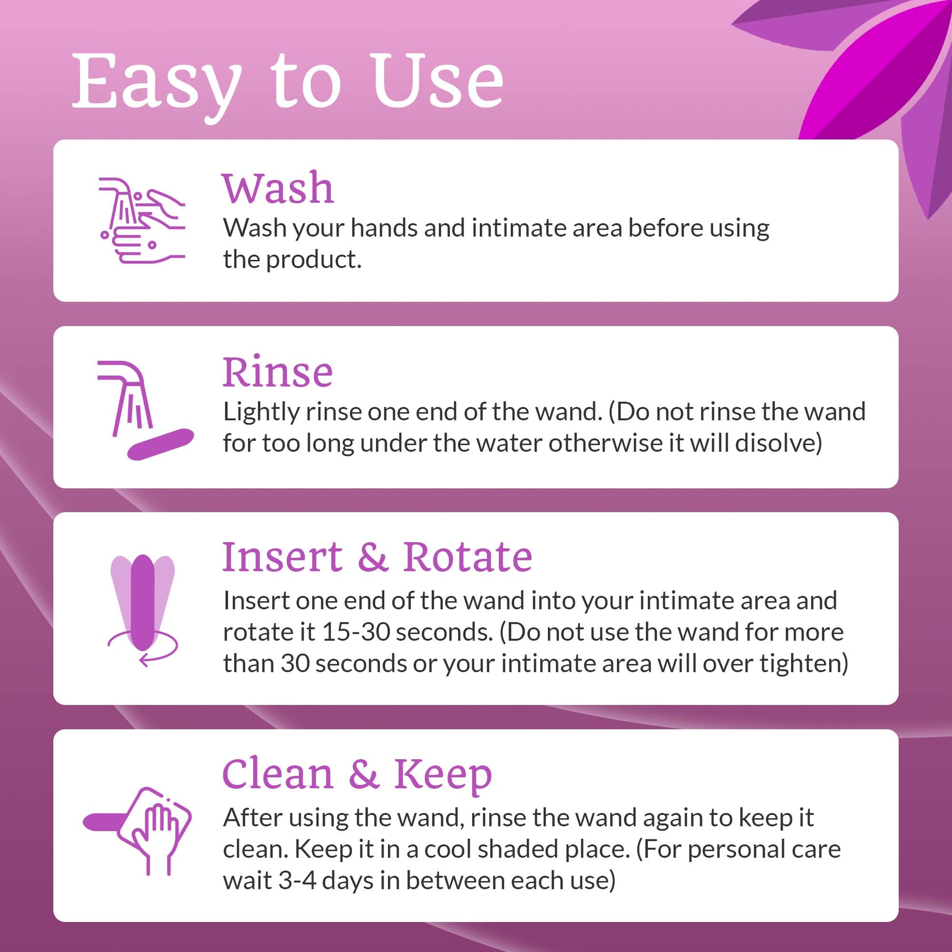 Wonder Co. - Wonder Wand, Upgraded Feminine Care Support, Fast-Acting Wand Essential - AB Mystery