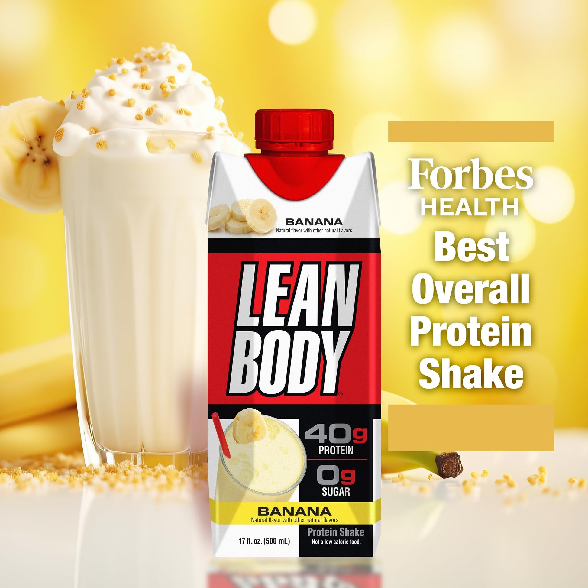 Lean Body Ready-to-Drink Banana Protein Shake, 40g Protein, Whey Blend, 0 Sugar - AB Mystery