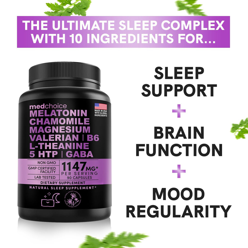 10-in-1 Melatonin Capsules - Melatonin 5mg Natural Sleep Aid for Adults - AB Mystery