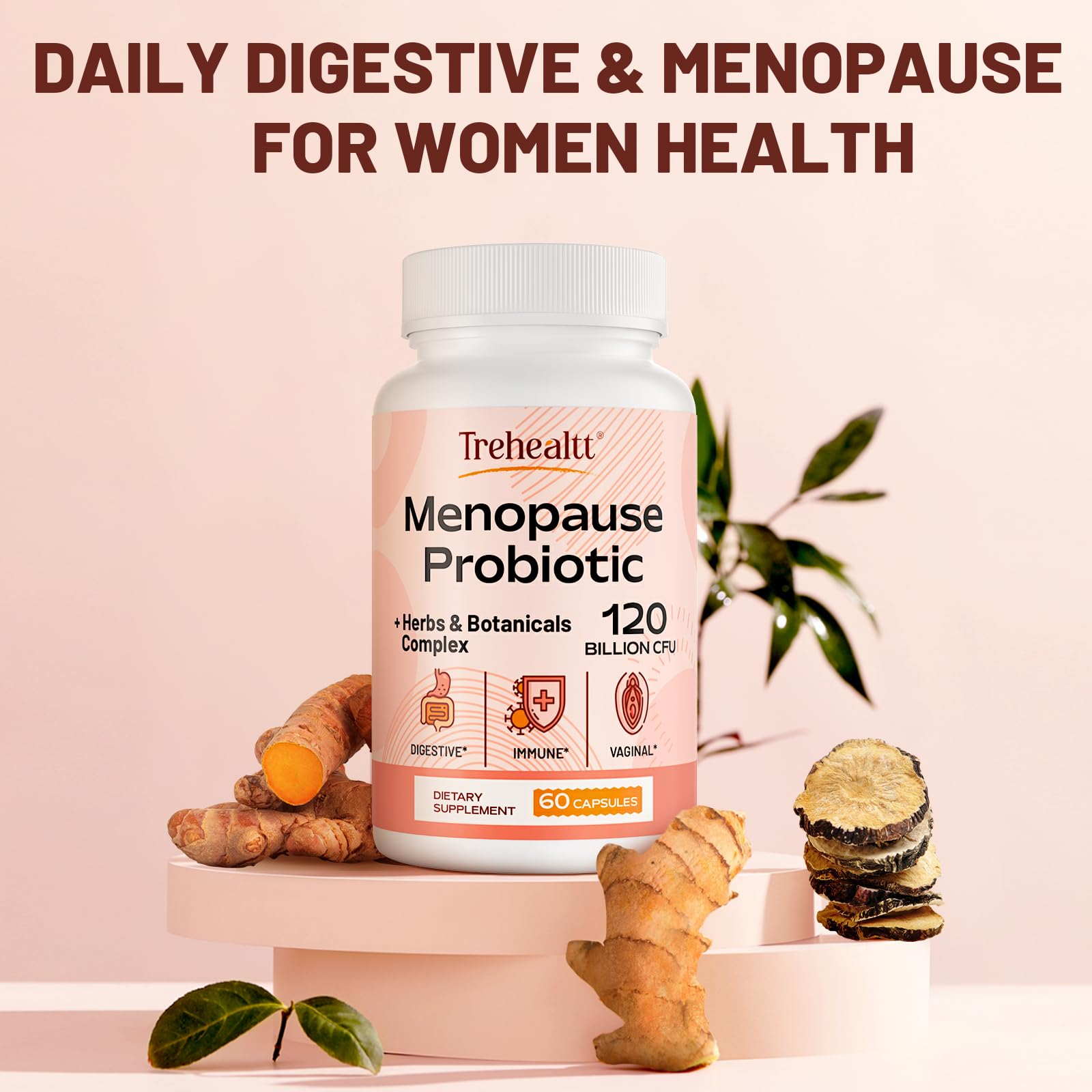 Menopause supplements for women, 120 Billion CFU Probiotic, 13-in-1 Herbs & Botanicals Complex - AB Mystery