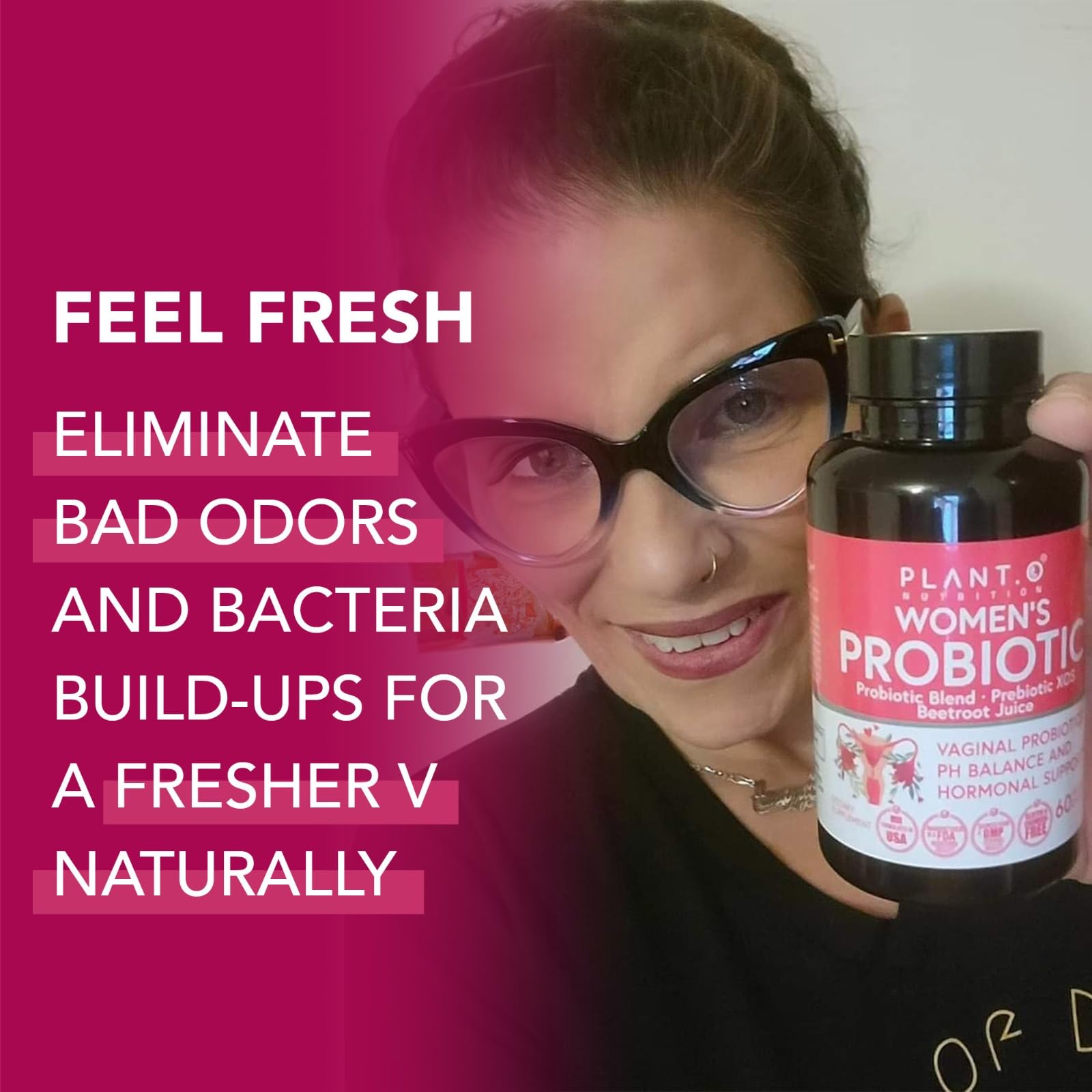 PLANT.O NUTRITION Vaginal Probiotics for Women with 4 Lactobacillus Strains Probiotic & Prebiotic Blend - AB Mystery