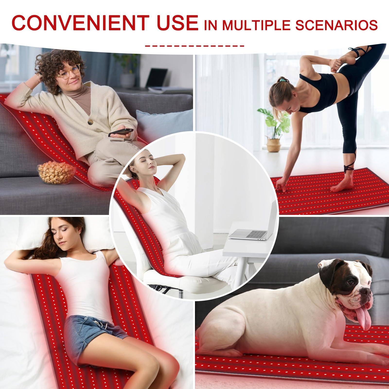 Red Light Therapy Pad 38 * 23.6 in - Red Light Therapy Body, 400 LEDs Using 660nm Red Light - AB Mystery