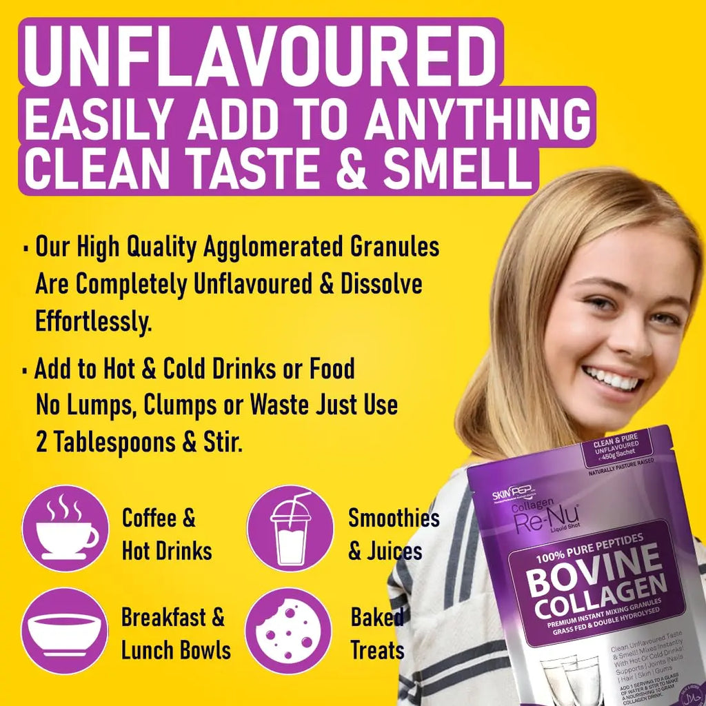 Collagen Powder, Ultra Premium Hydrolysed Bovine Collagen Peptides by SkinPep Skin Pep