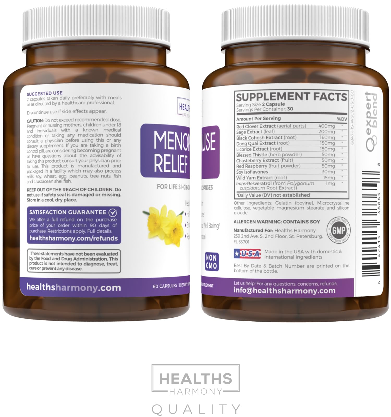 Complete Menopause Relief (Non-GMO) Multi-Symptom Relief From Hot Flashes, Night Sweats, Mood Swings - AB Mystery