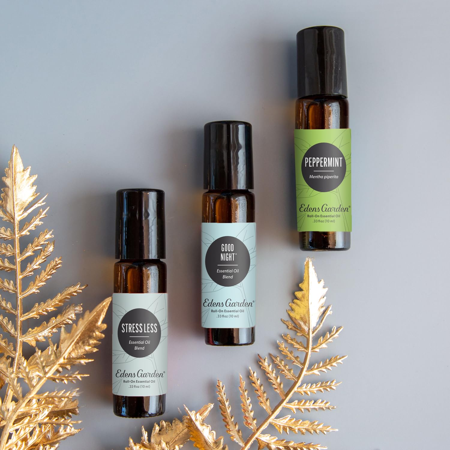 Edens Garden Essential Oil Roll-On Set (Good Night, Peppermint, Stress Less)- Aromatherapy Roller - AB Mystery