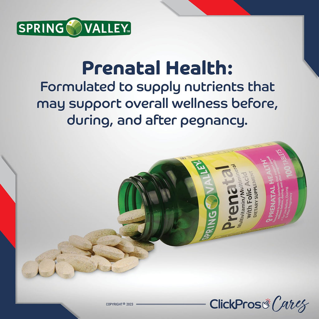 Spring Valley Prenatal Multivitamin/Multimineral for Pregnant and Nursing Women ClickPros