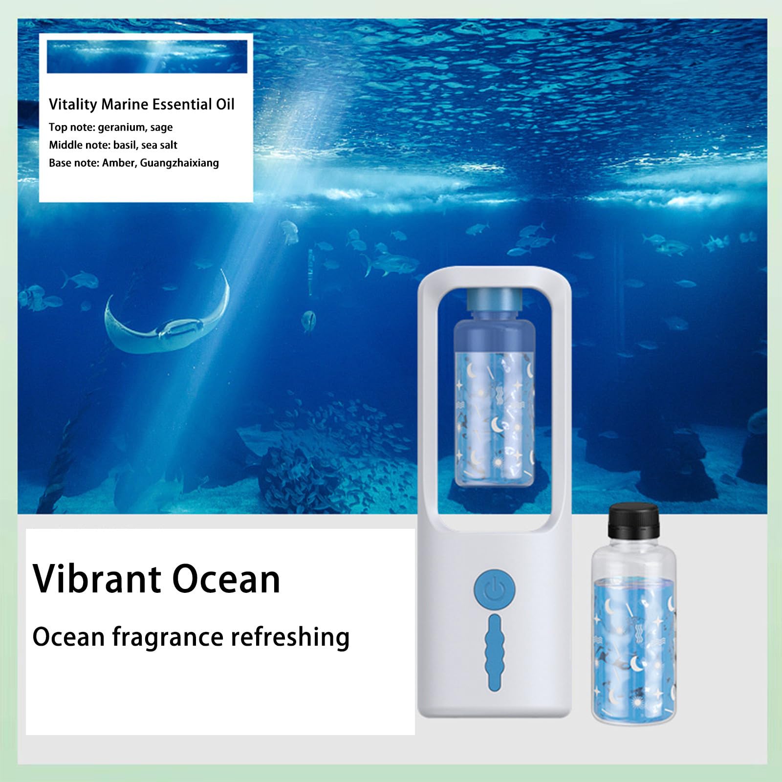 50ml Odor Removal Rotating Smog Essential Oil Diffuser, 3 Stage Timing Adjustment Incense - AB Mystery