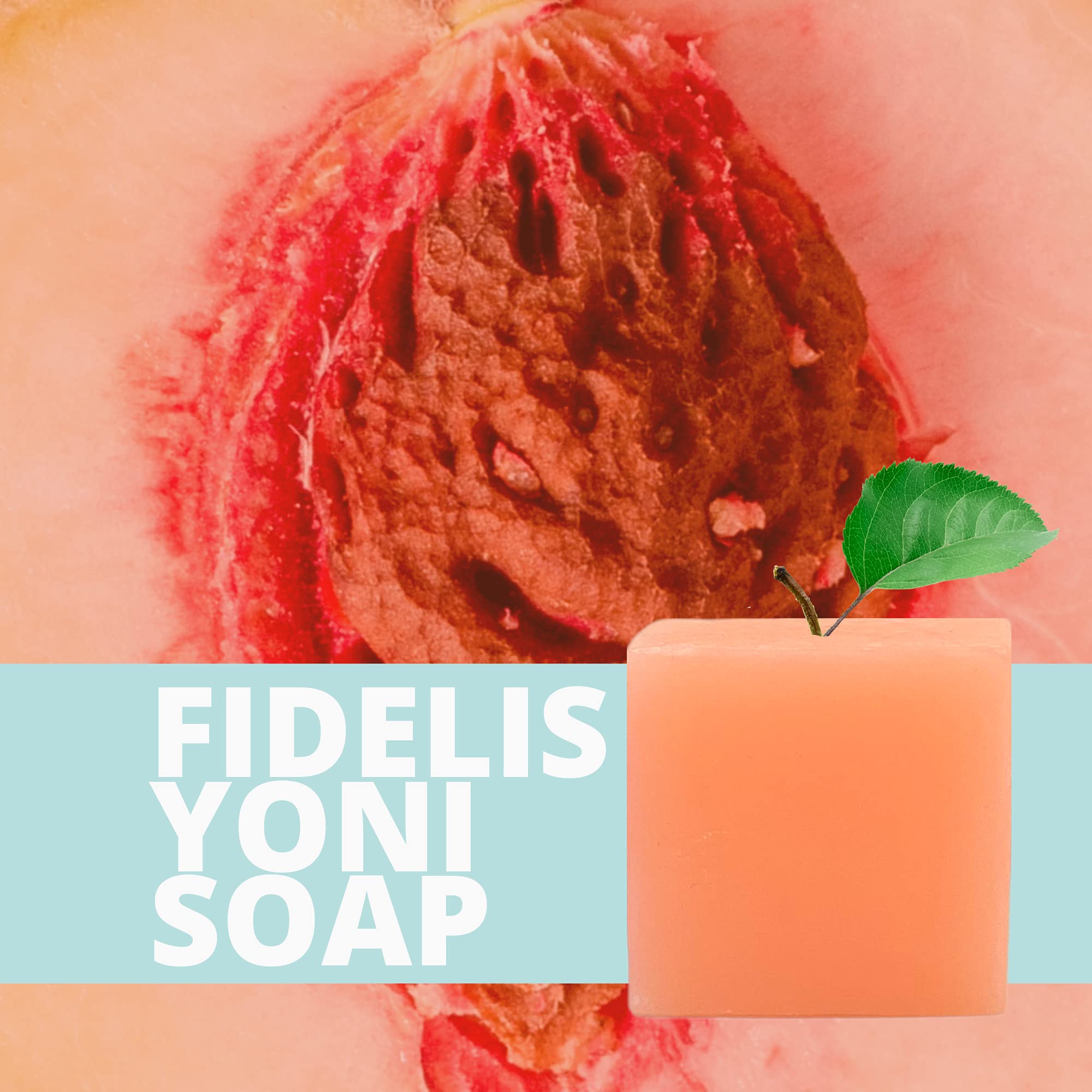 Fidelis Yoni Soap Bar (2 Pack) 3.5 Oz pH Balanced V Clean Natural Feminine Wash (Peach) - AB Mystery