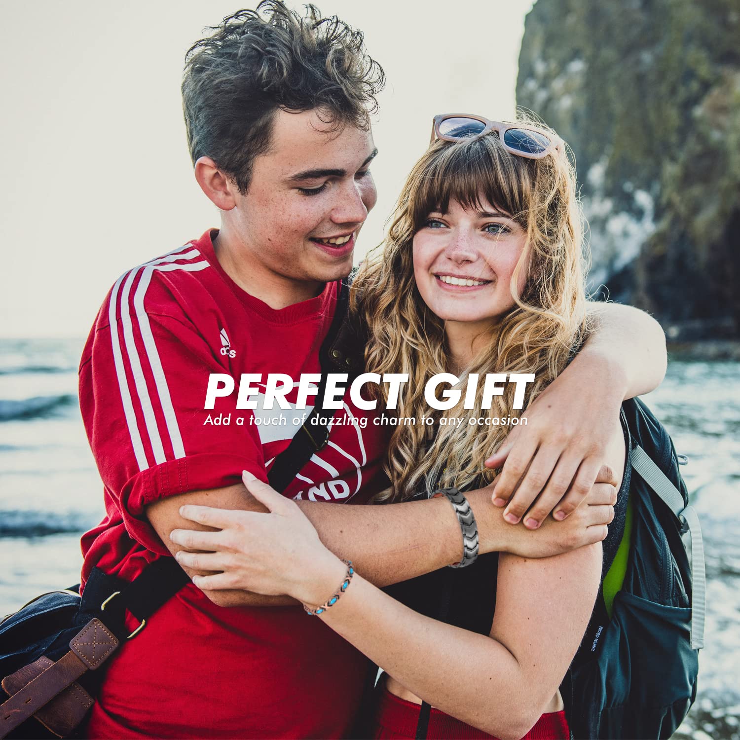 Auinz - Copper Bracelets for Men - 99.99% Solid Pure Copper Magnetic Bracelets Double-Row - AB Mystery