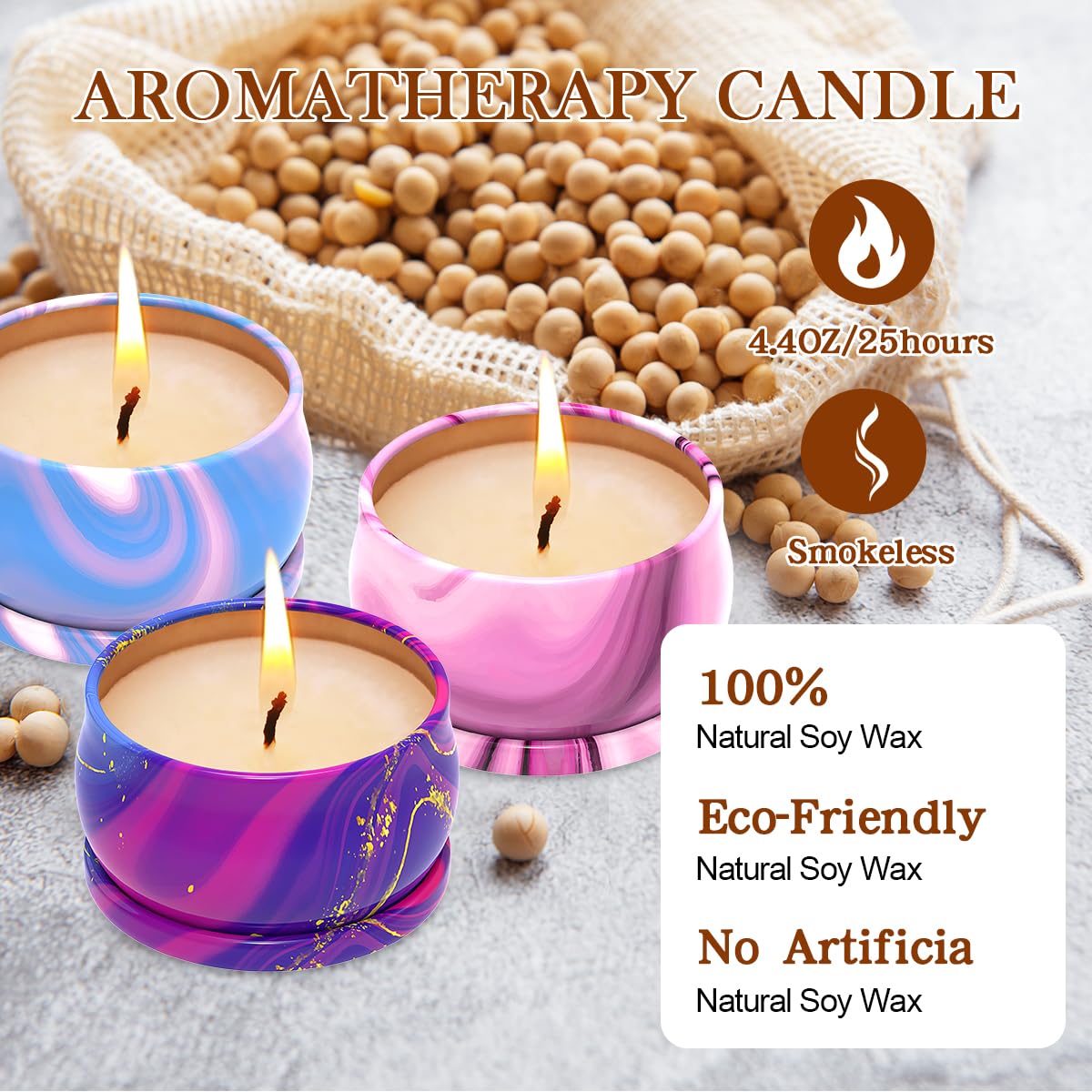 Scented Candles Set of 3, Aromatherapy Candle Set, Home Scented Candles for Winter, Holiday - AB Mystery