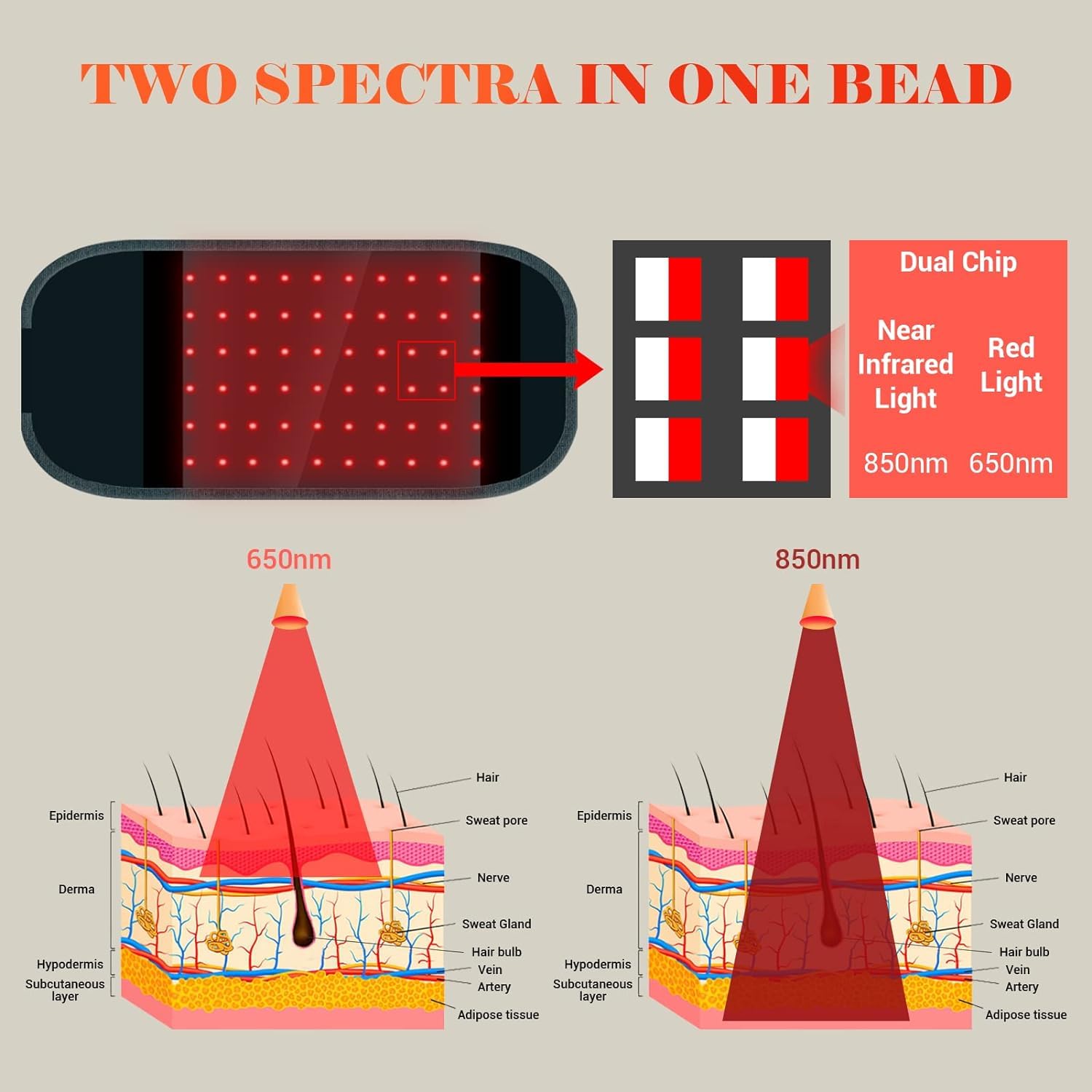 Comfytemp Red Light Therapy Belt, Cordless Infrared Red Light Therapy for Body Device, Wearable Red - AB Mystery