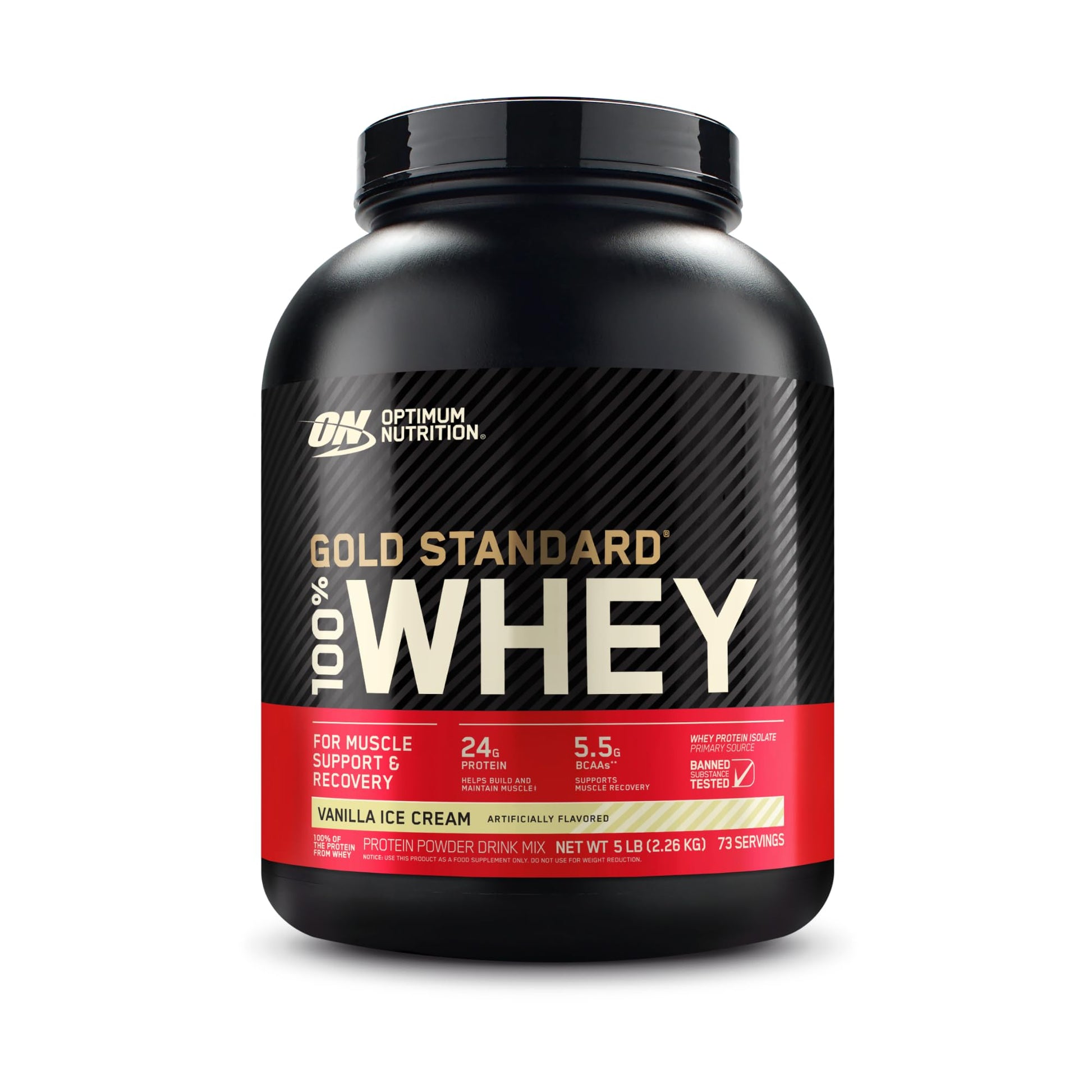 Optimum Nutrition Gold Standard 100% Whey Protein Powder, Vanilla Ice Cream & Microniz - AB Mystery