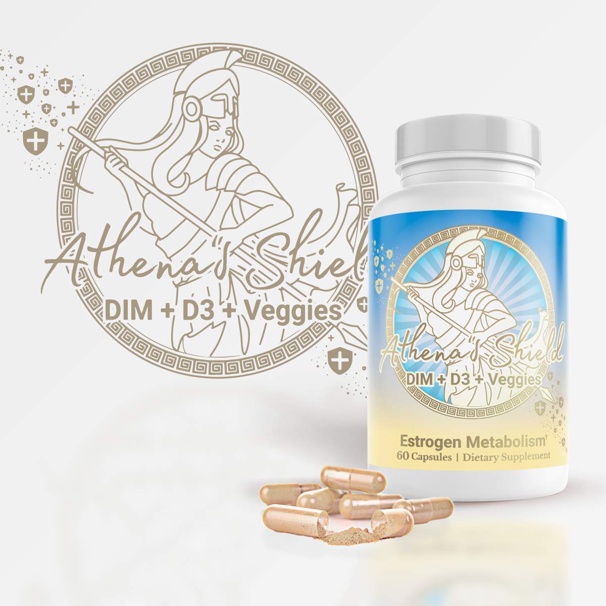 MENOLABS Athena’s Shield | DIM Supplement + D3 with BioPerine for Women | Estrogen Balance - AB Mystery