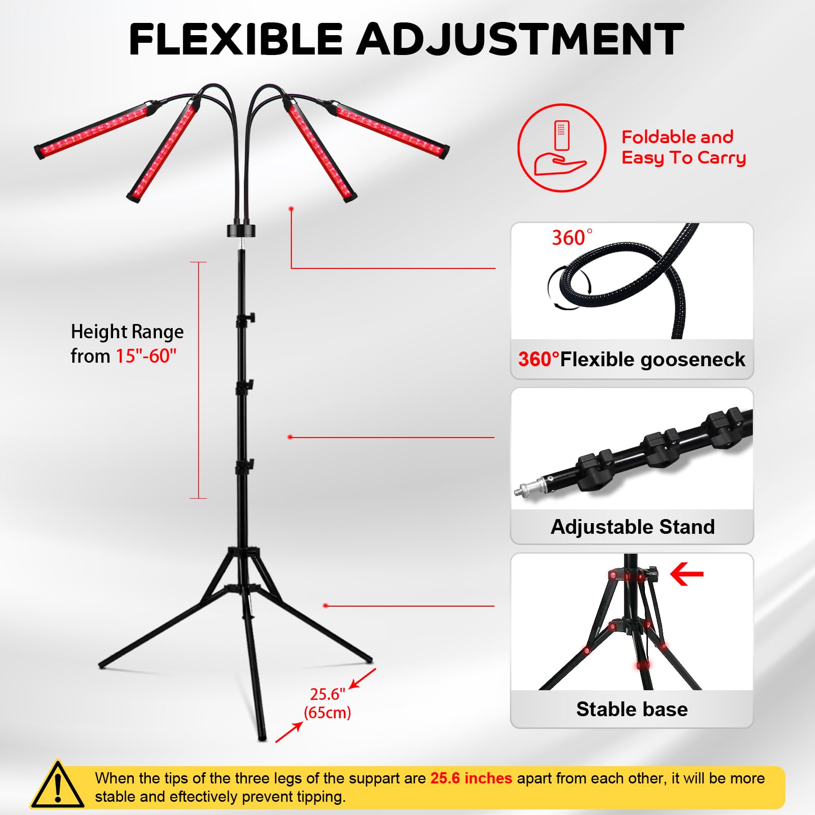 Red Light Therapy for Body, 180LEDs Red Light Therapy Lamp with Tripod, 3-in-1 Chip Designed 660nm ＆850nm - AB Mystery