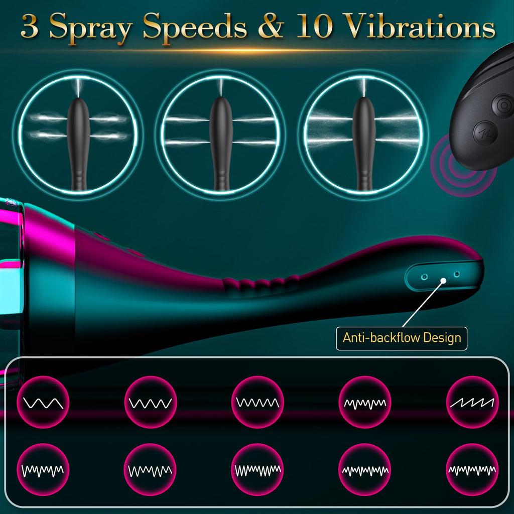 15oz Electric Enema Bulb -Remote Anal Douche, 3 Enema Speeds,Bendable Enema Douche - AB Mystery