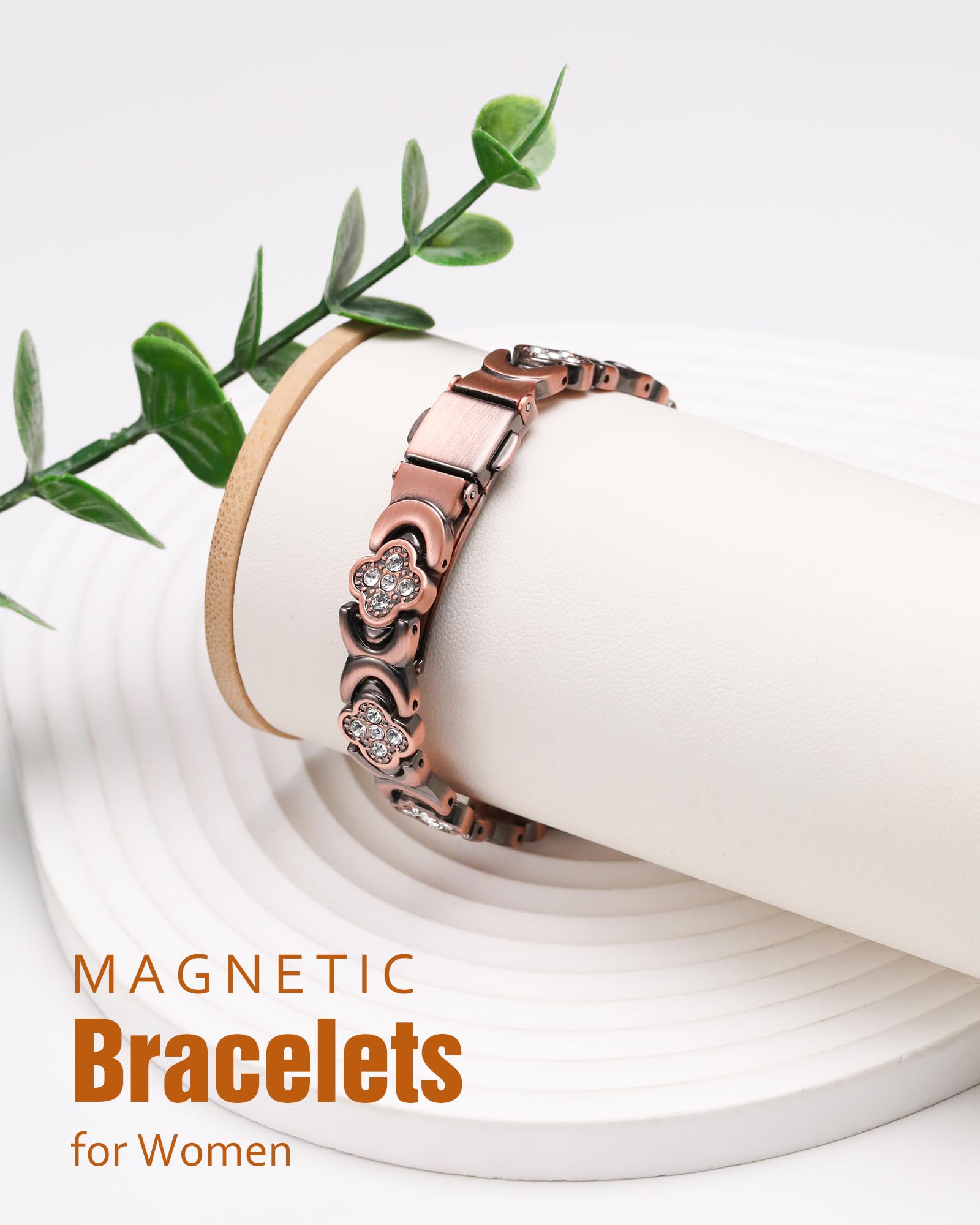 Jecanori Women's Pure Copper Bracelet, Ultra Strength Magnetic Copper Bracelets for Women - AB Mystery