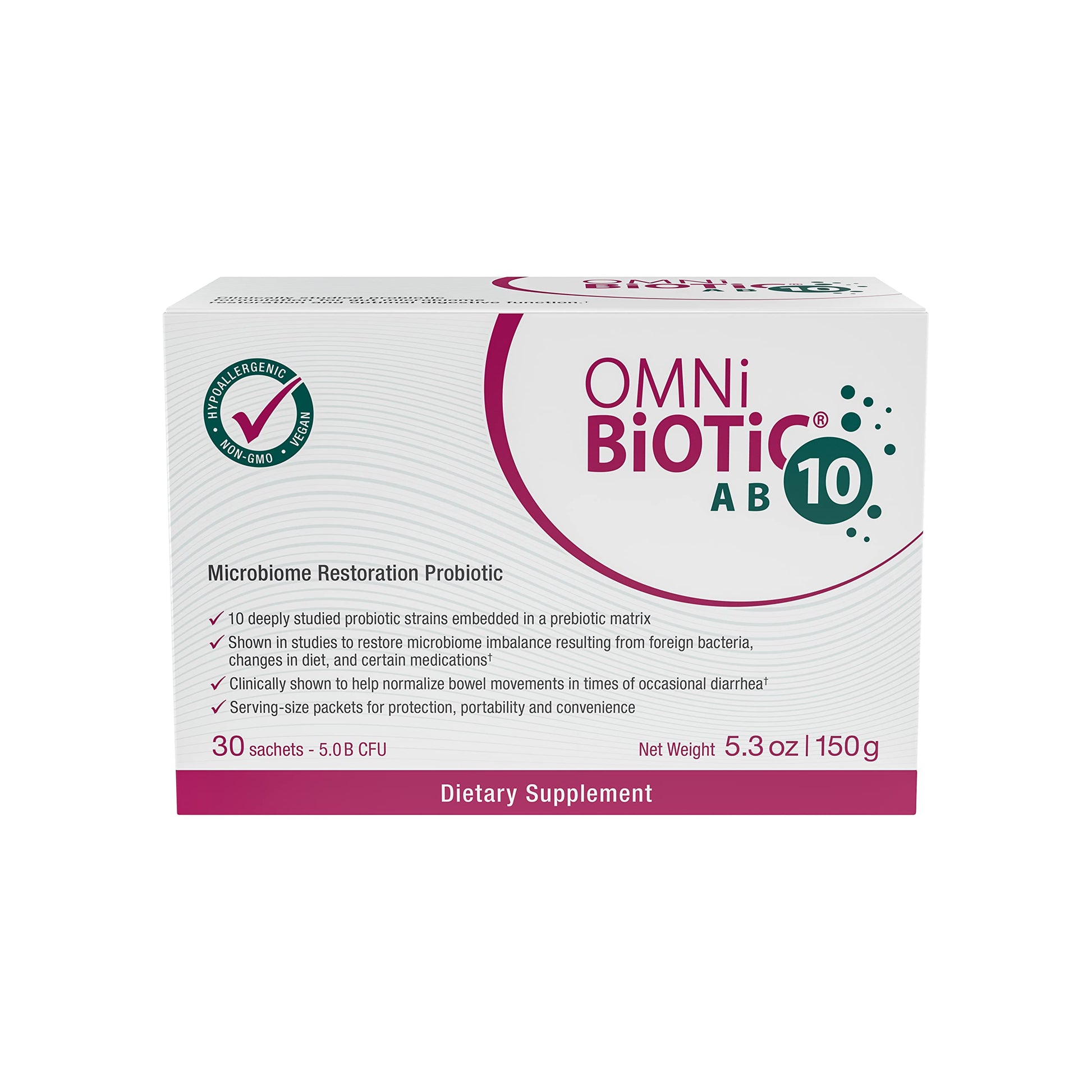 OMNi BiOTiC AB 10 - Clinically Tested Restorative Probiotic - Supports & Restores Gut Flora & Digestion - AB Mystery