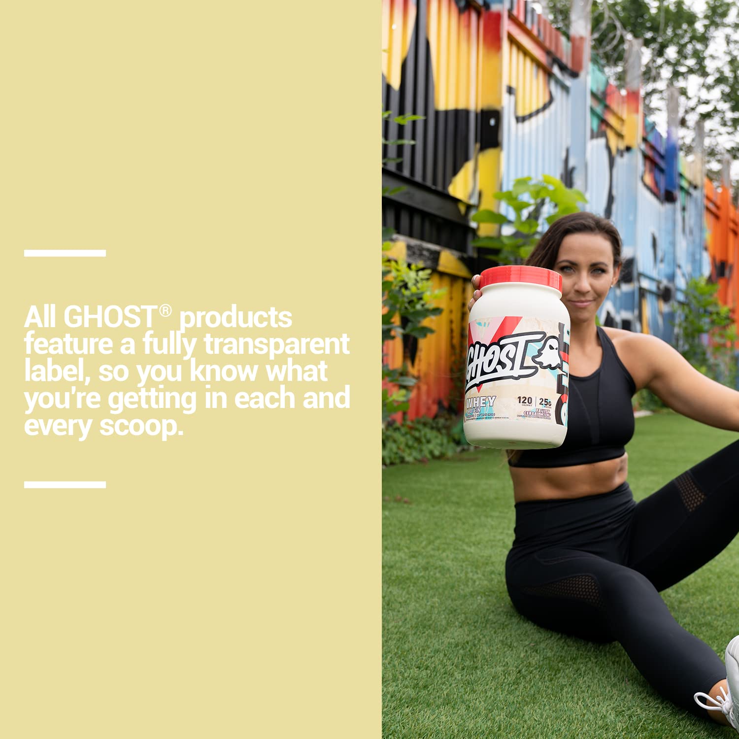 GHOST Whey Protein Powder, Fruity Cereal Milk - 2LB Tub, 25G of Protein - Flavored - AB Mystery