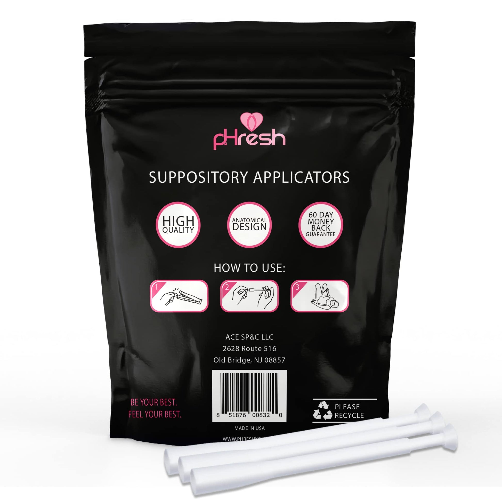 ACE NUTRITION pHresh Vaginal Suppository Applicators – Pack of 30 Individually Wrapped Disposable - AB Mystery