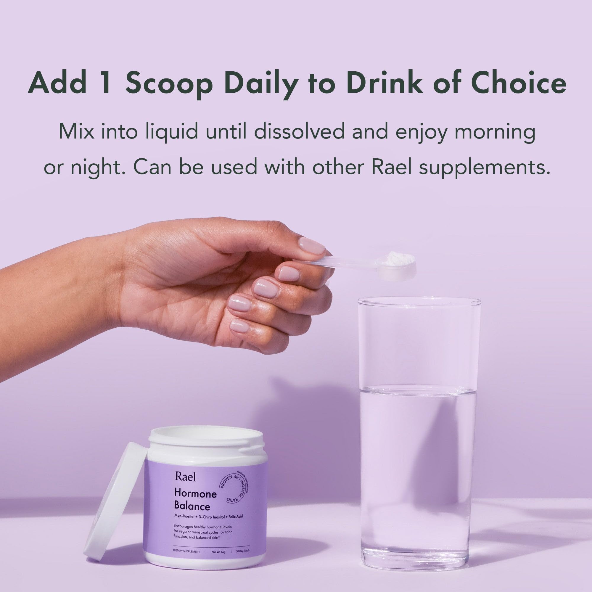 Rael Hormone Balance for Women, Myo Inositol Powder - Myo-Inositol & D-Chiro Inositol - AB Mystery