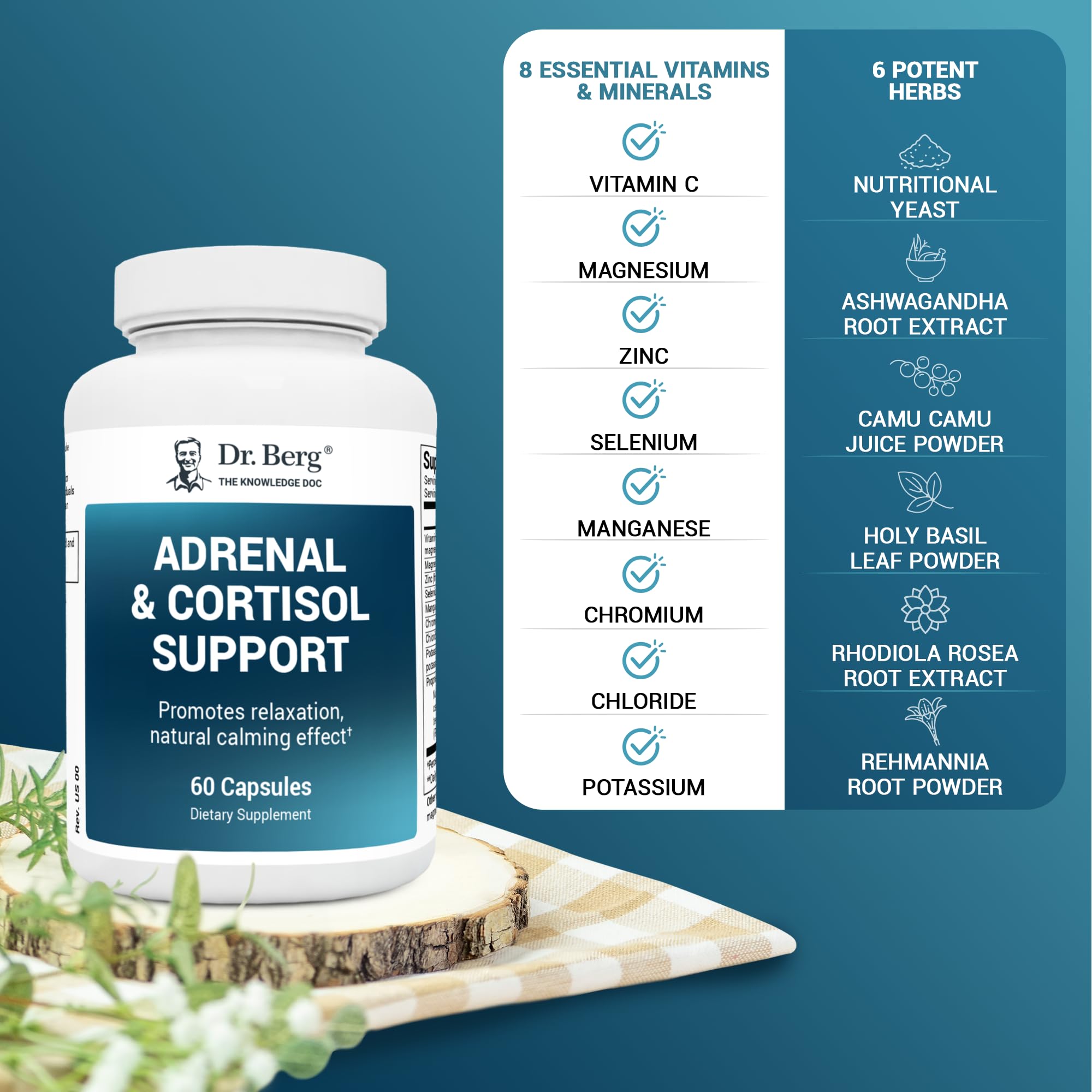 Dr. Berg Adrenal & Cortisol Supplement New Formula - Adrenal Supplement & Cortisol - AB Mystery