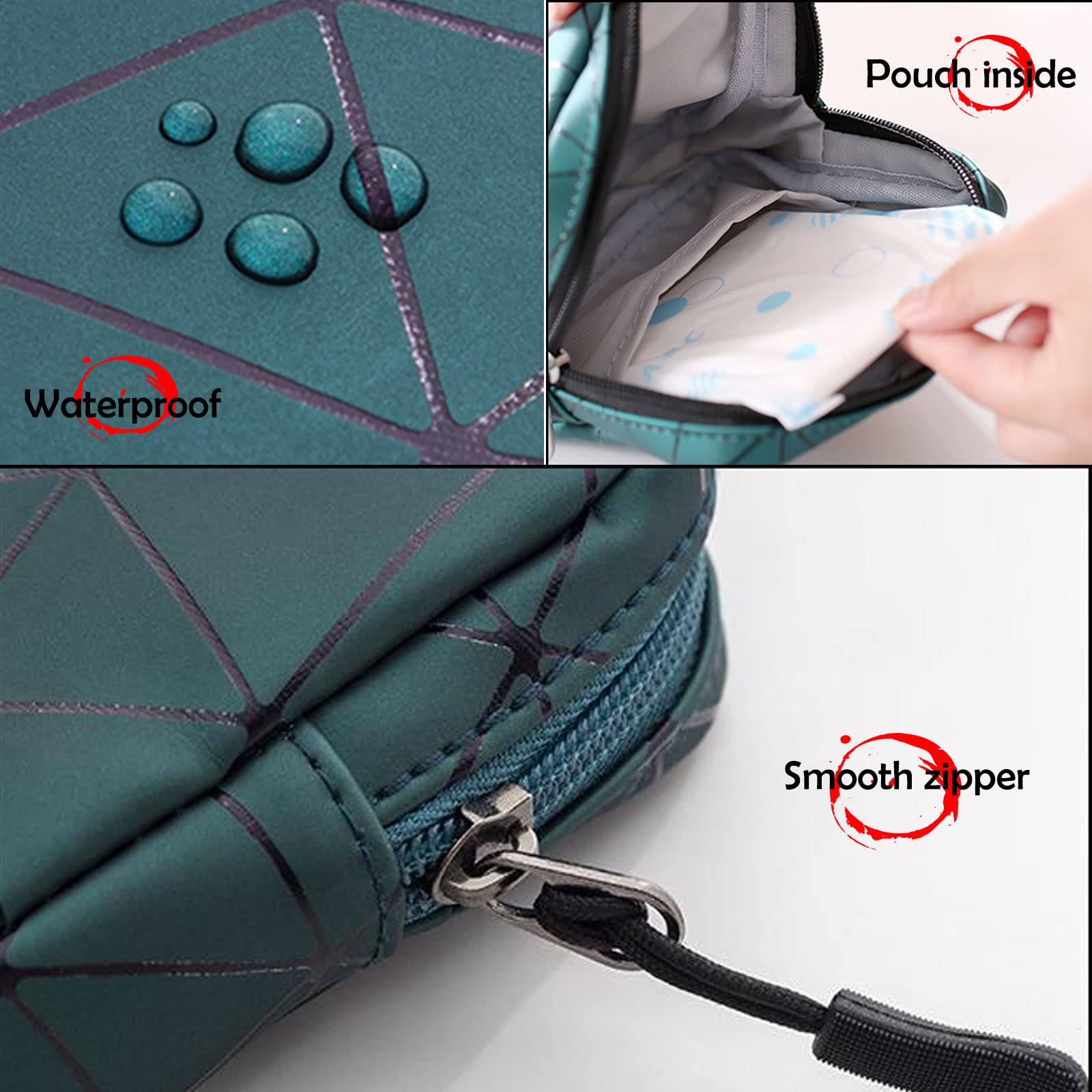 CCLEOOCOO Sanitary Napkin Storage Bag,Leather Waterproof Feminine First Period Bag with Zipper - AB Mystery