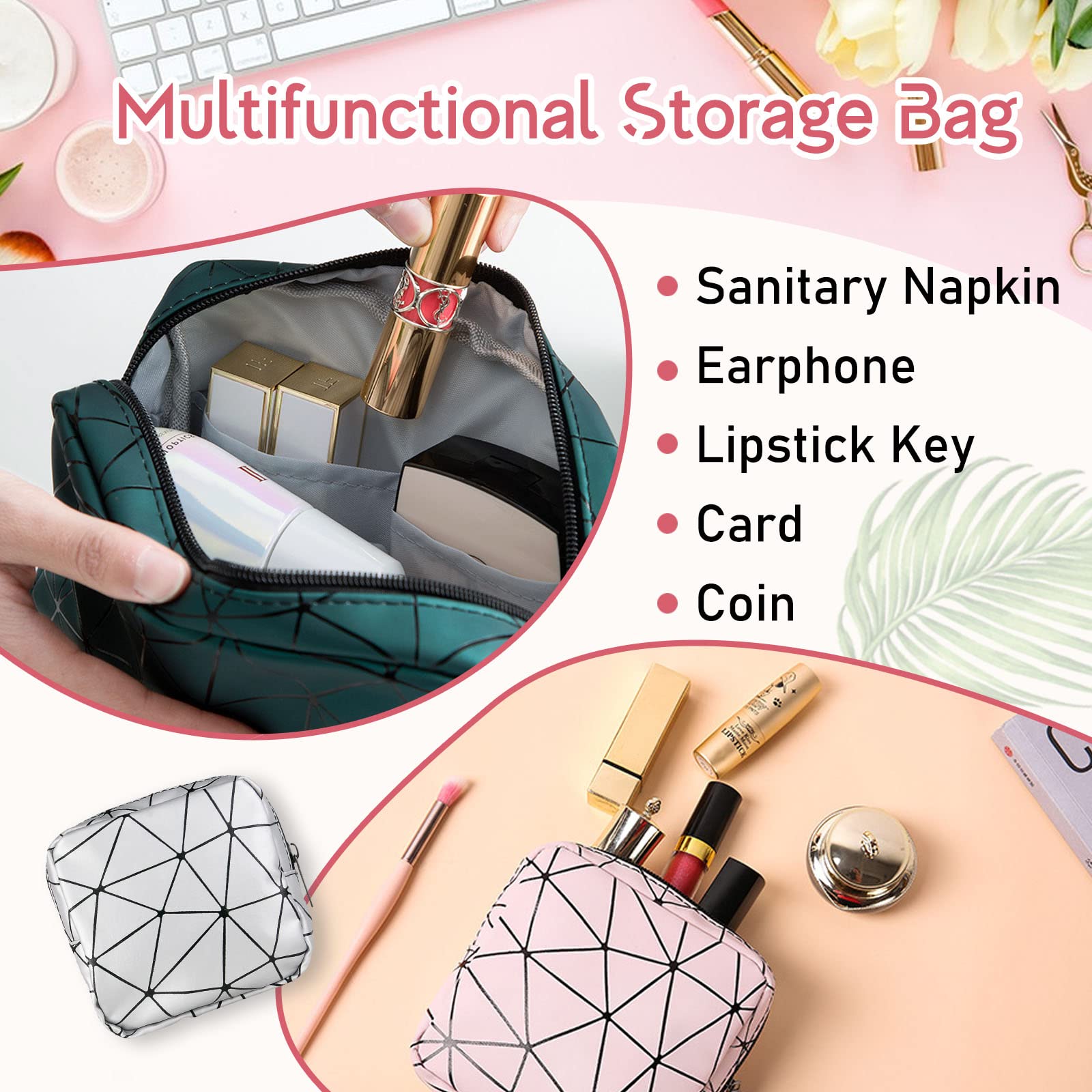 Sanitary Napkin Storage Bags 4PCS Menstrual Cup Pouches Nursing Pad Holder Tampon Bags - AB Mystery