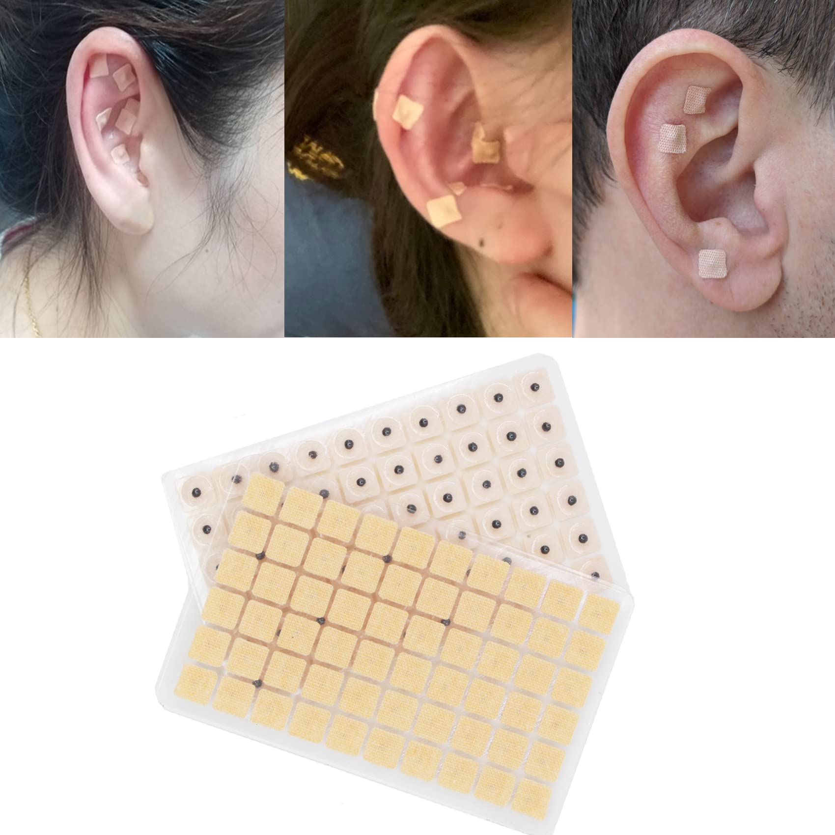 Ear Seeds Auricular Sticker kit,Acupuncture Kit Acupressure with Ears Seed 420 Pcs, Ear Chart, Tweezer - AB Mystery