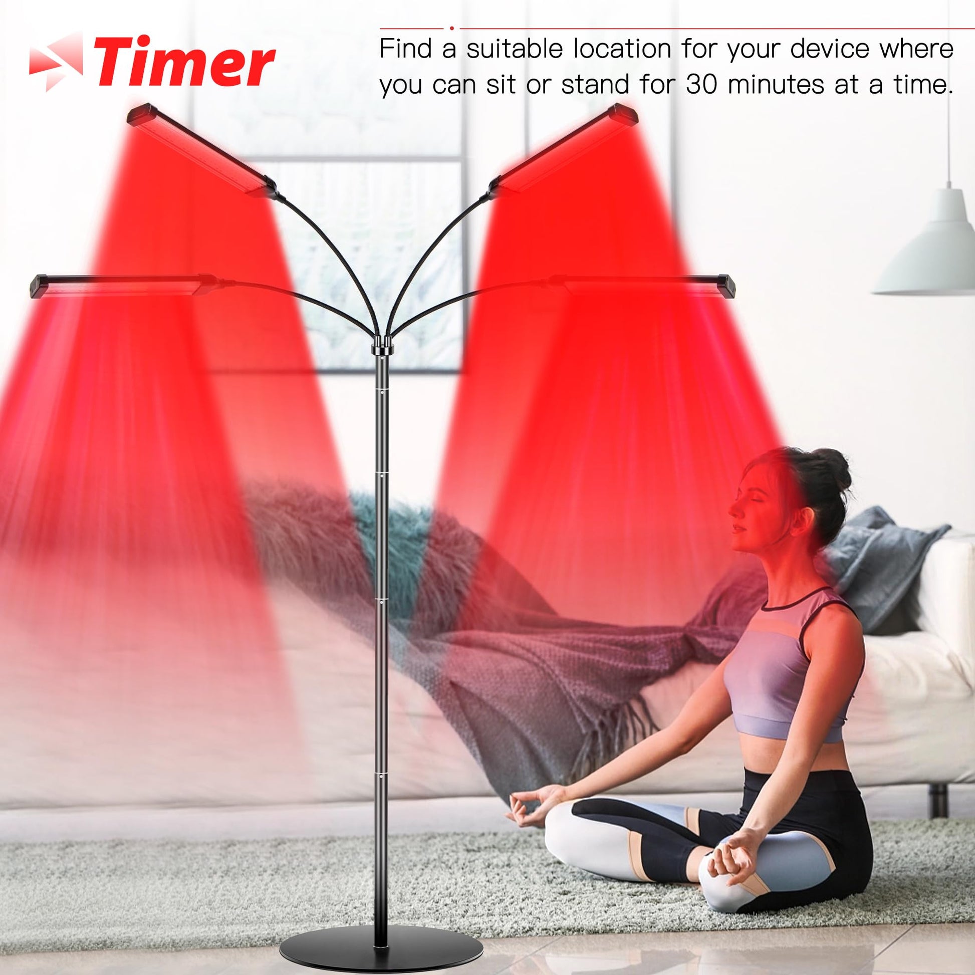 Dexnump Red Light Therapy for Face, 324 LEDs Red Light Therapy Lamp Height Free Adjustment Infrared - AB Mystery