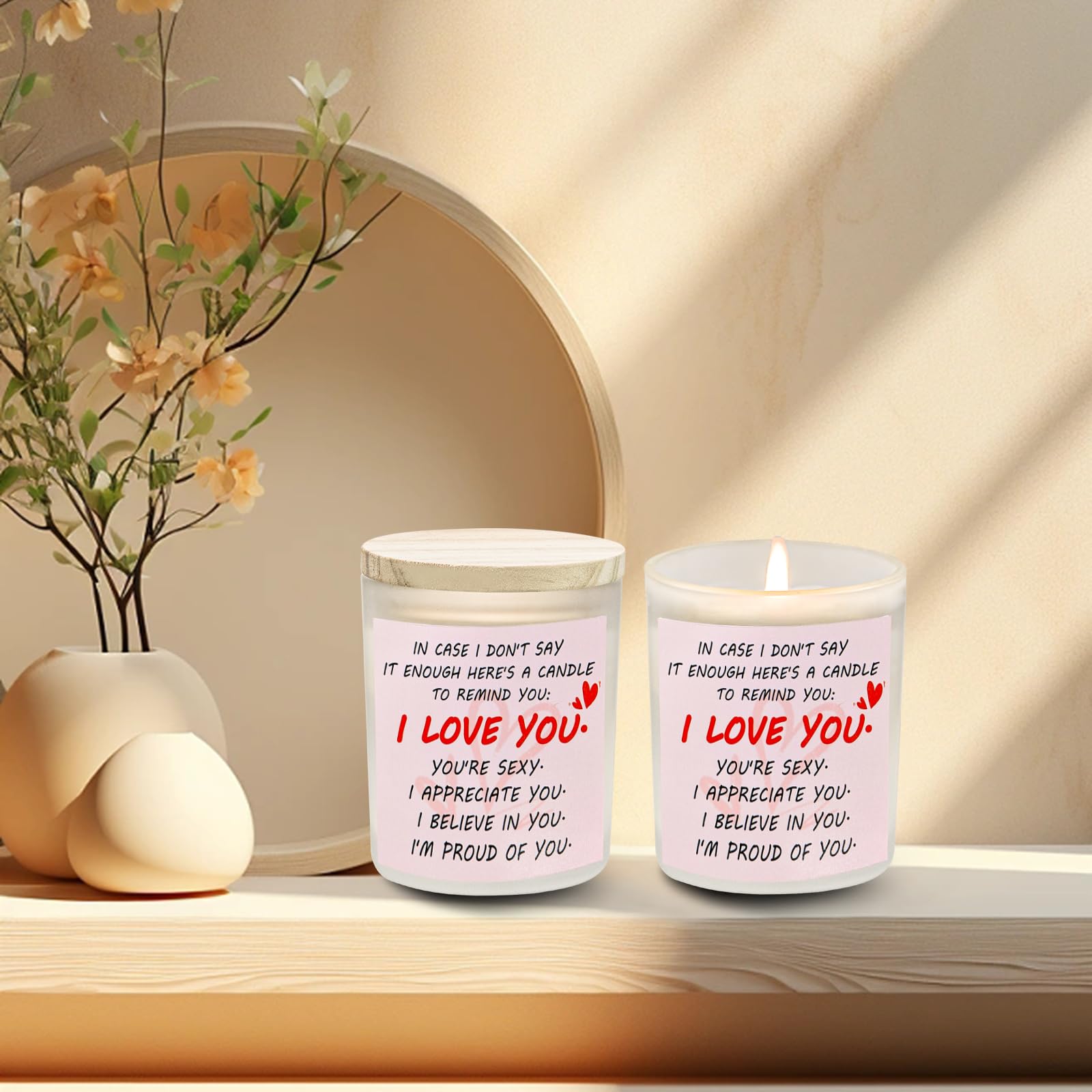 Gifts for Her Anniversary Candler - 2pack Valentine's Day Candle Gift,Wife Gifts Anniversary,Vanilla Lavender 