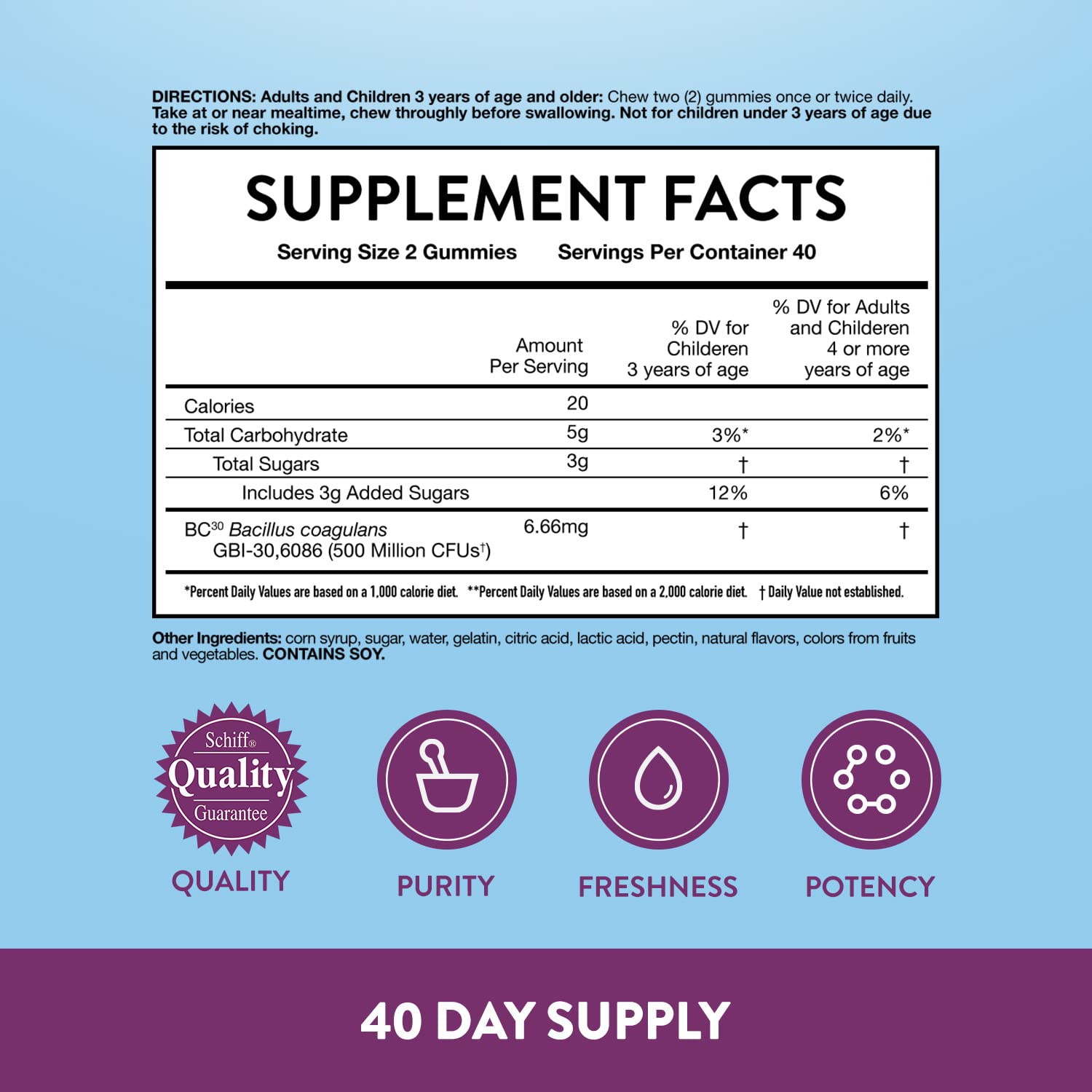 Vitafusion Fiber Well Sugar Free Fiber Supplement & Digestive Advantage Probiotic - AB Mystery